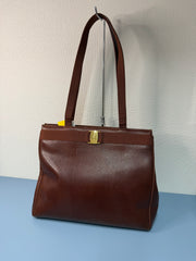 Borsa Tote Vintage in Pelle Marrone di Salvatore Ferragamo