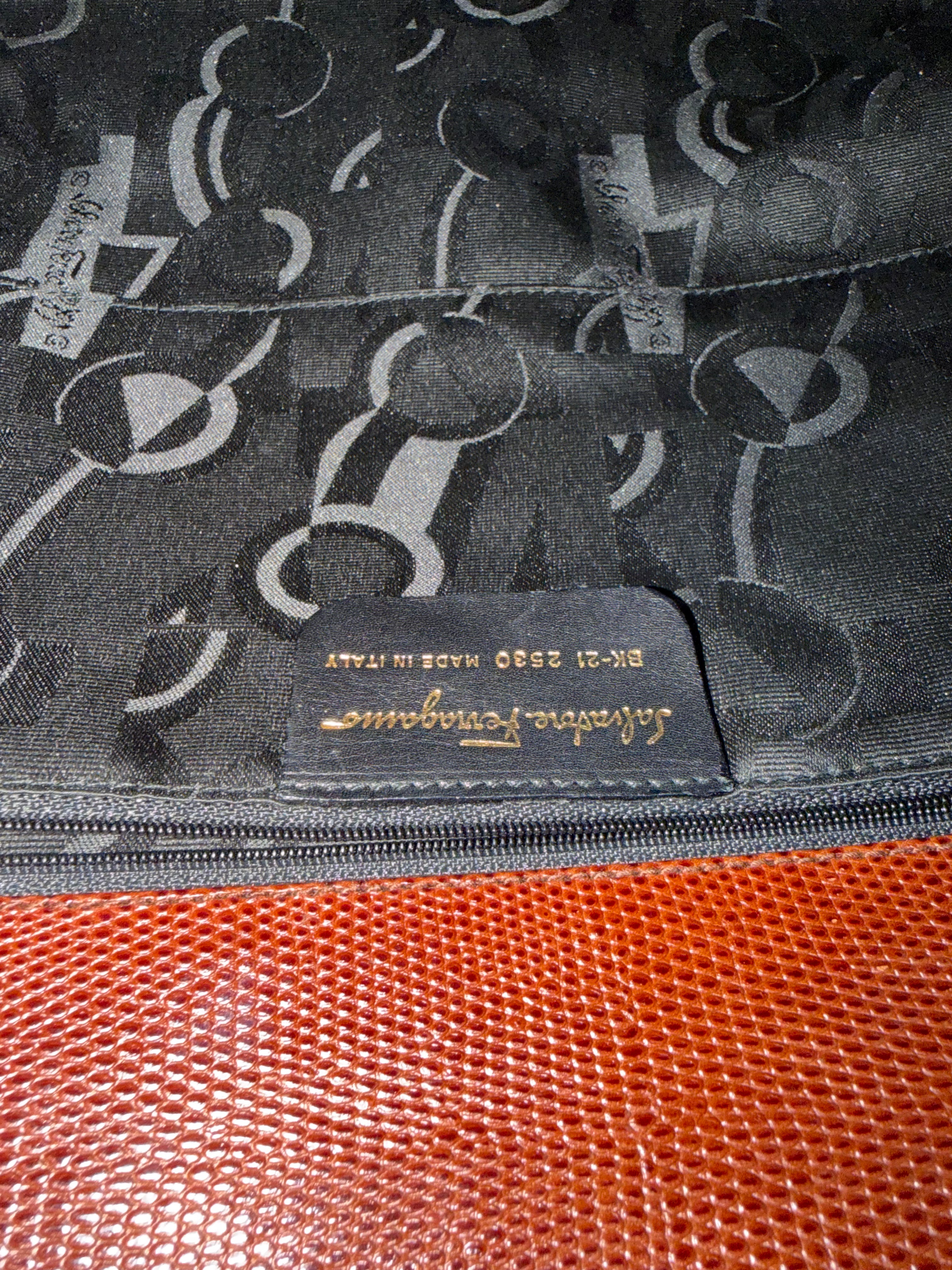 Borsa Tote Vintage in Pelle Marrone di Salvatore Ferragamo