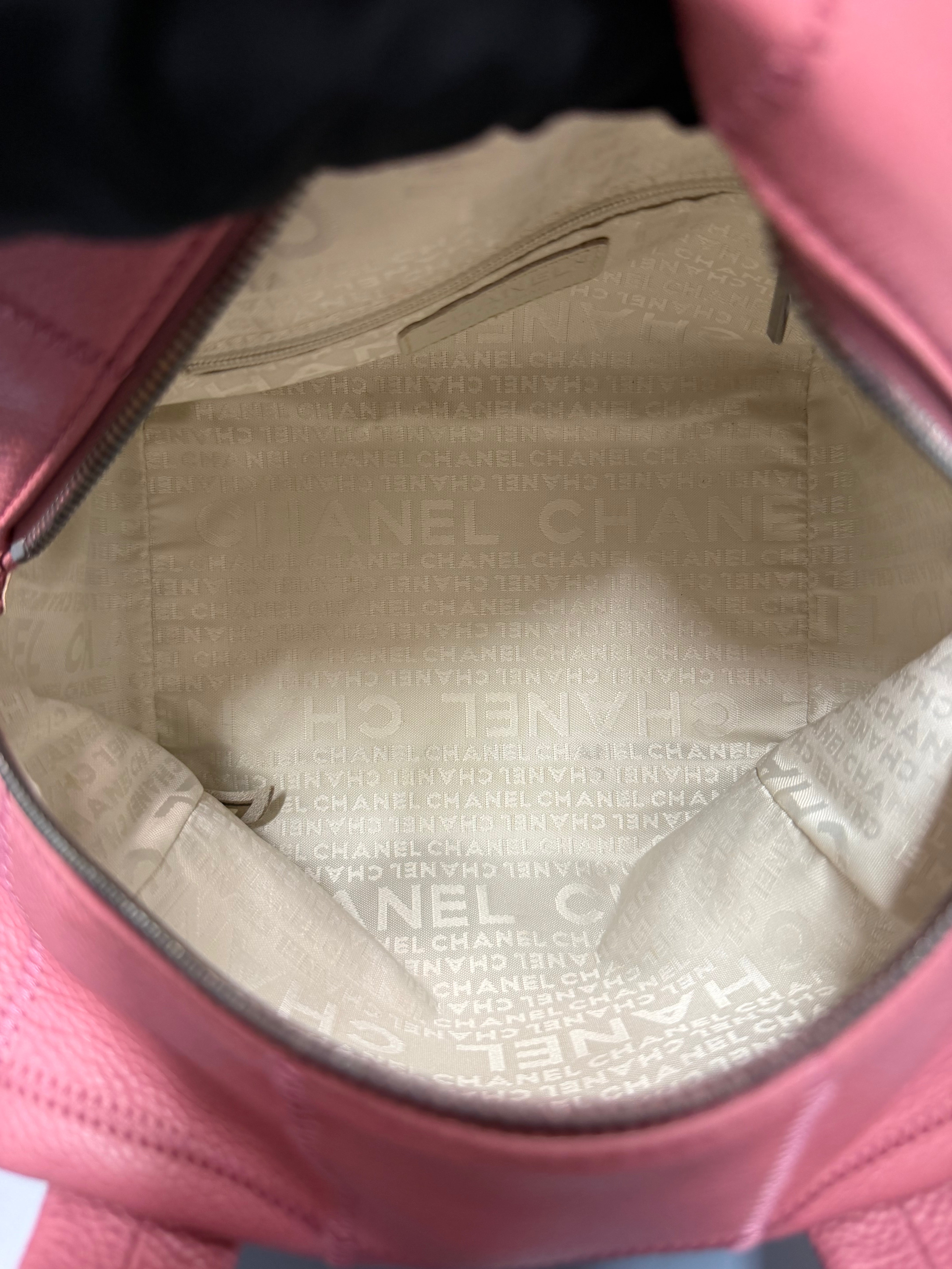 Borsa Mini Boston Chanel Choco Bar in Pelle Rosa