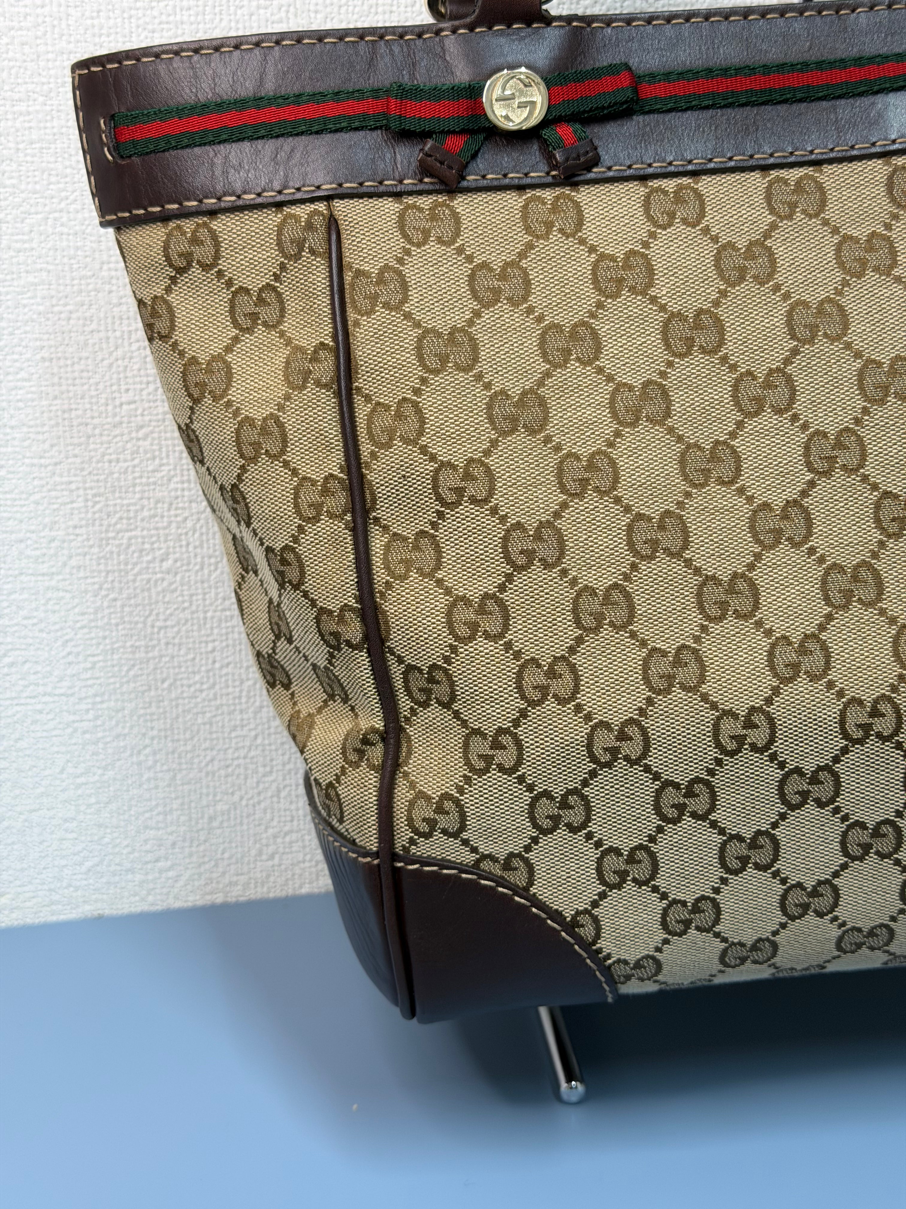 Borsa Tote Gucci in Tela GG Beige