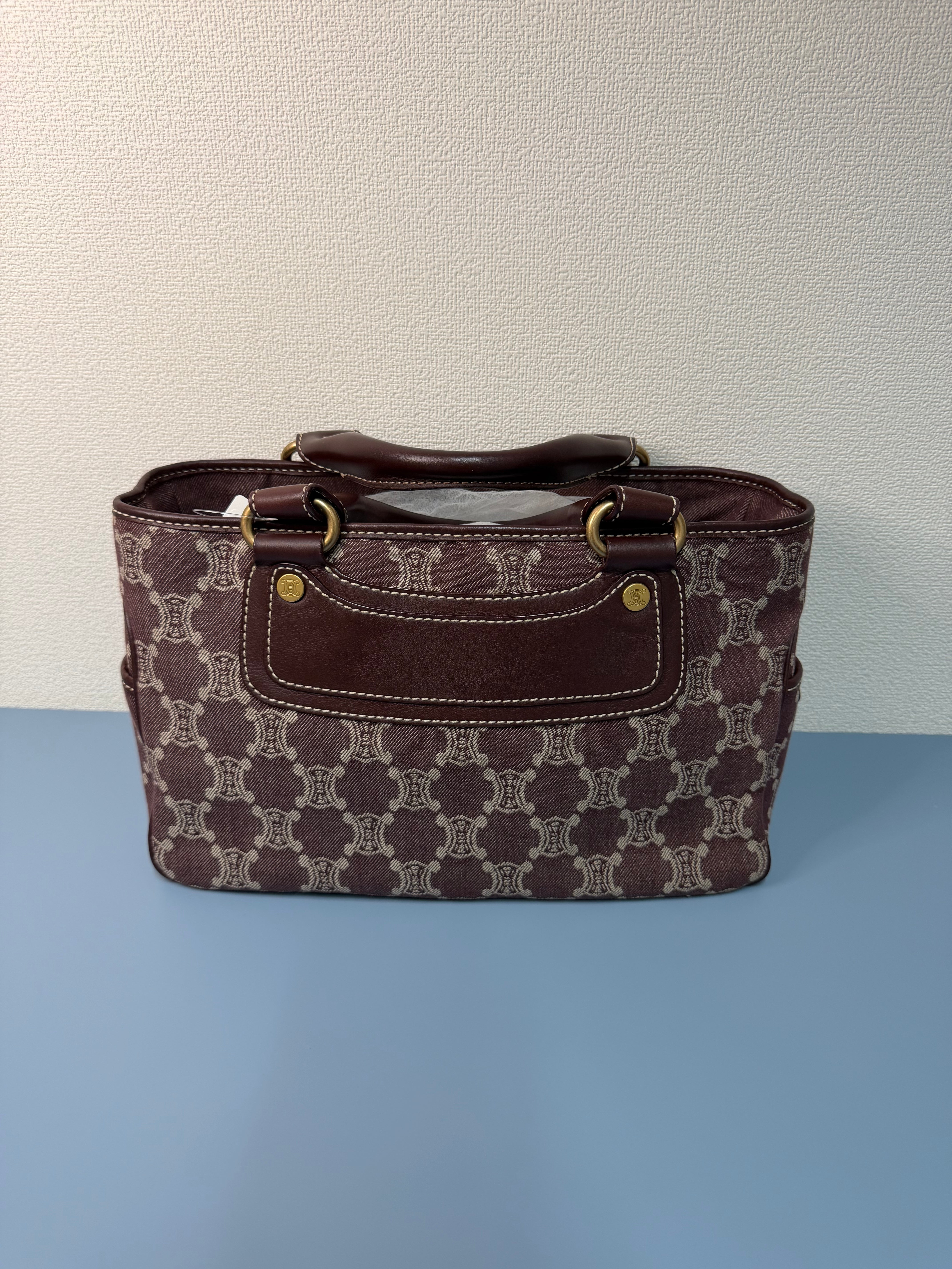 Borsa a Mano Céline Paris Macadam Boogie in Tela Bordeaux