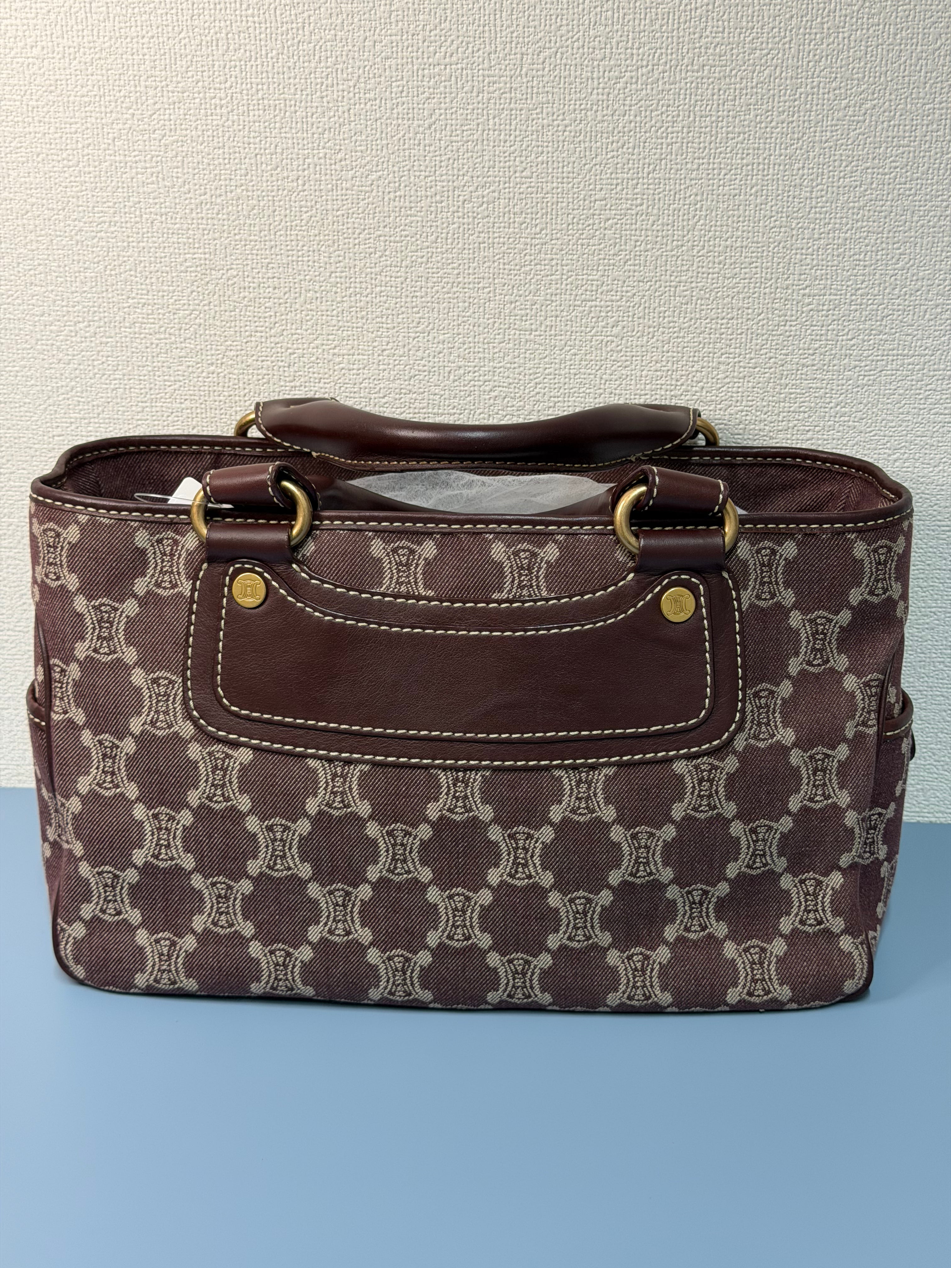 Borsa a Mano Céline Paris Macadam Boogie in Tela Bordeaux