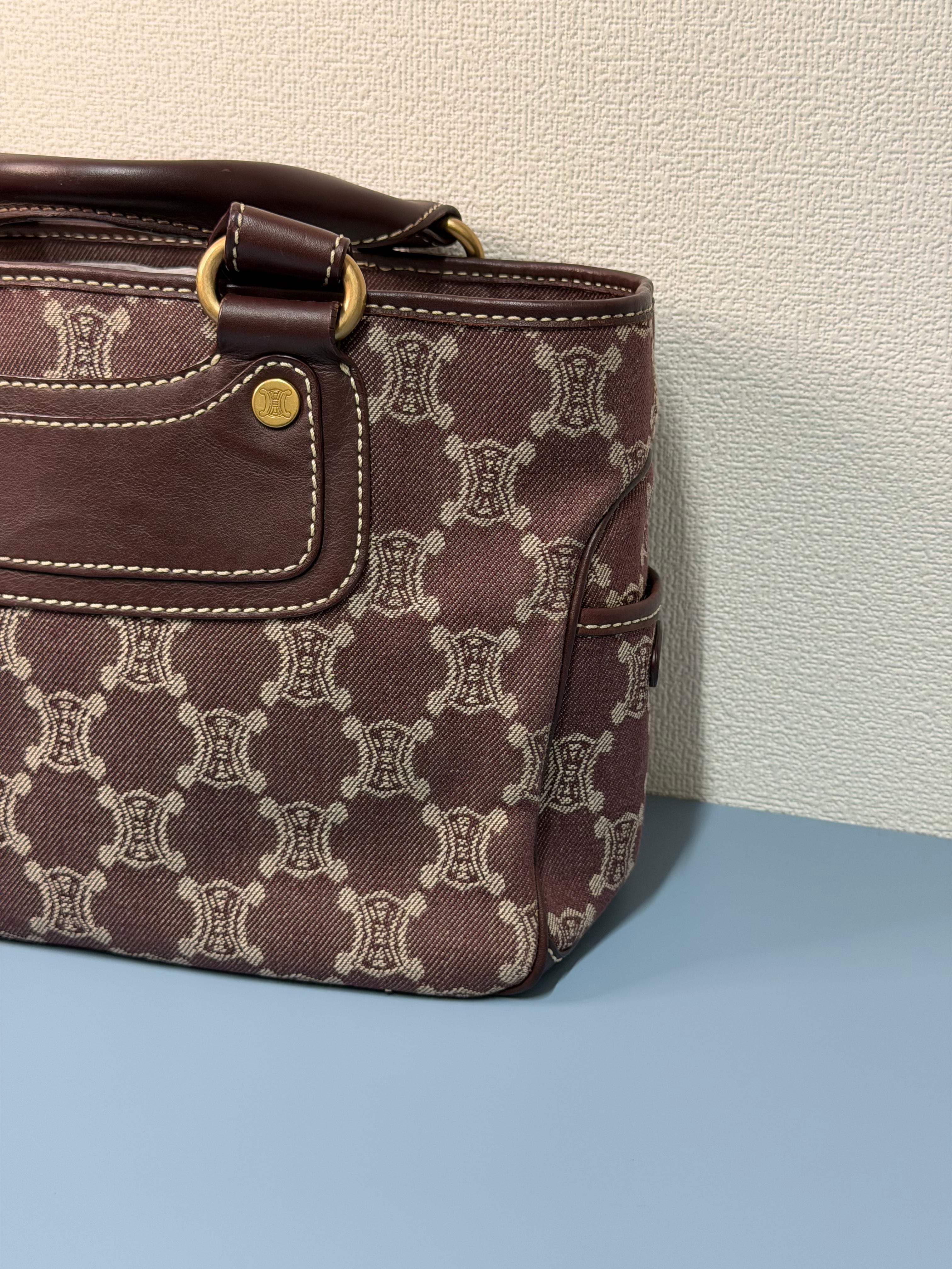 Borsa a Mano Céline Paris Macadam Boogie in Tela Bordeaux