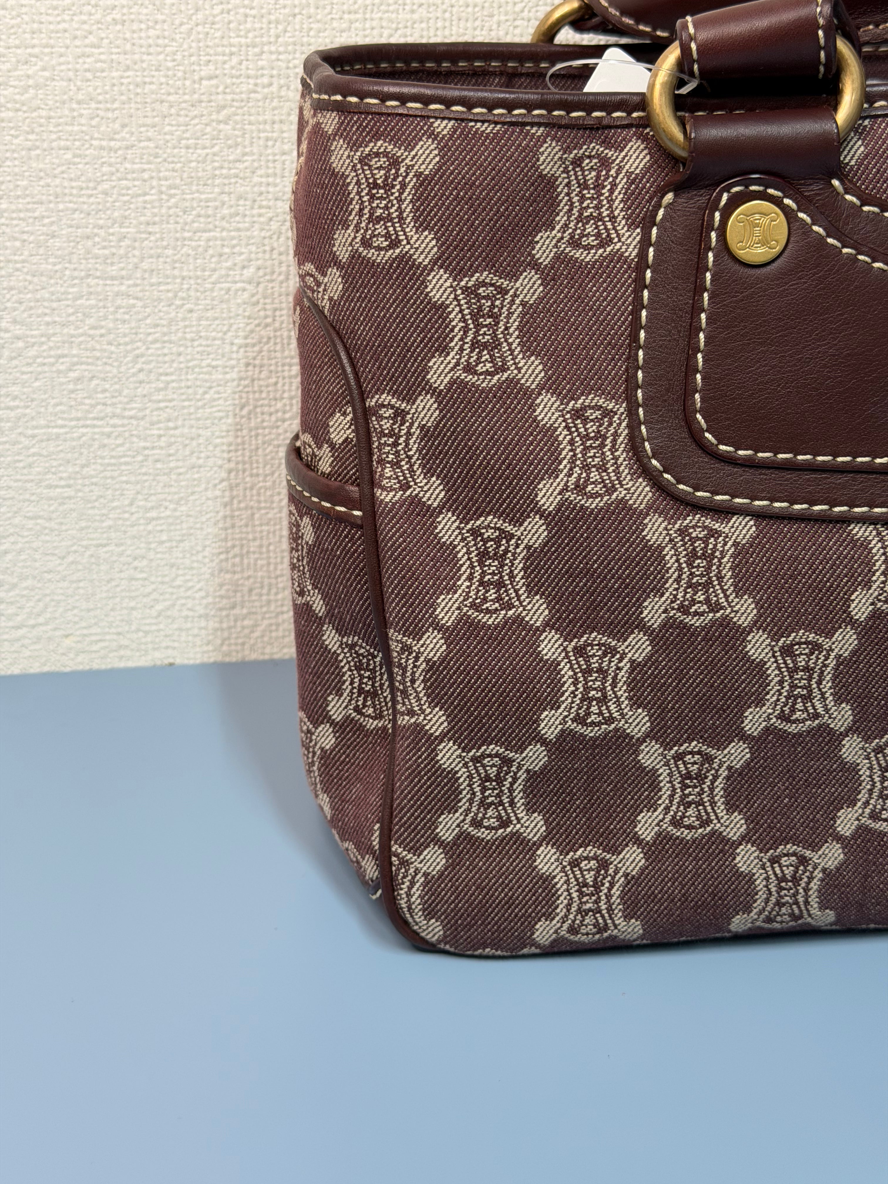 Borsa a Mano Céline Paris Macadam Boogie in Tela Bordeaux
