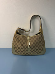 Borsa Jackie di Gucci con Finiture in Pelle Metallizzata Dorata