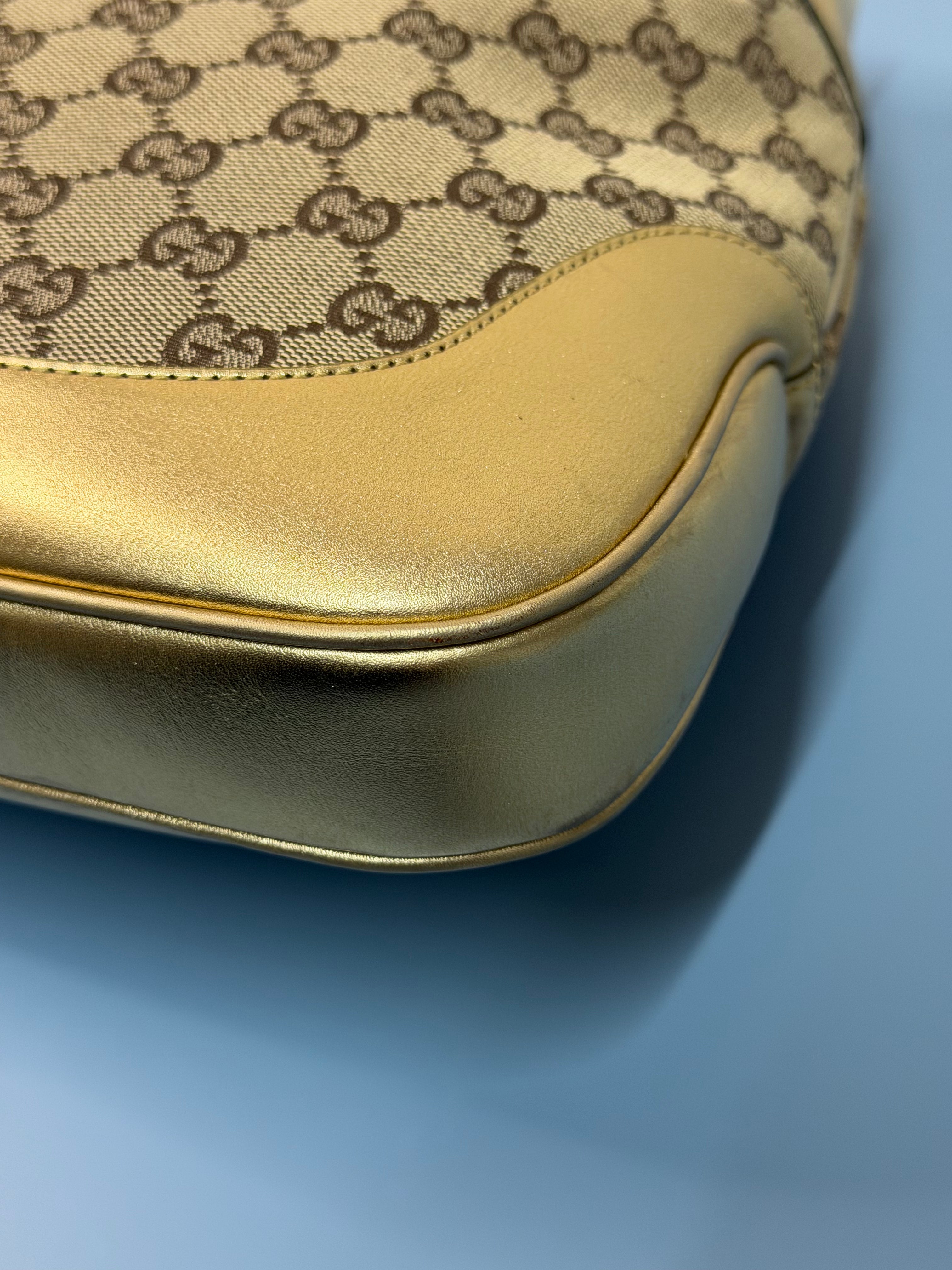 Borsa Jackie di Gucci con Finiture in Pelle Metallizzata Dorata