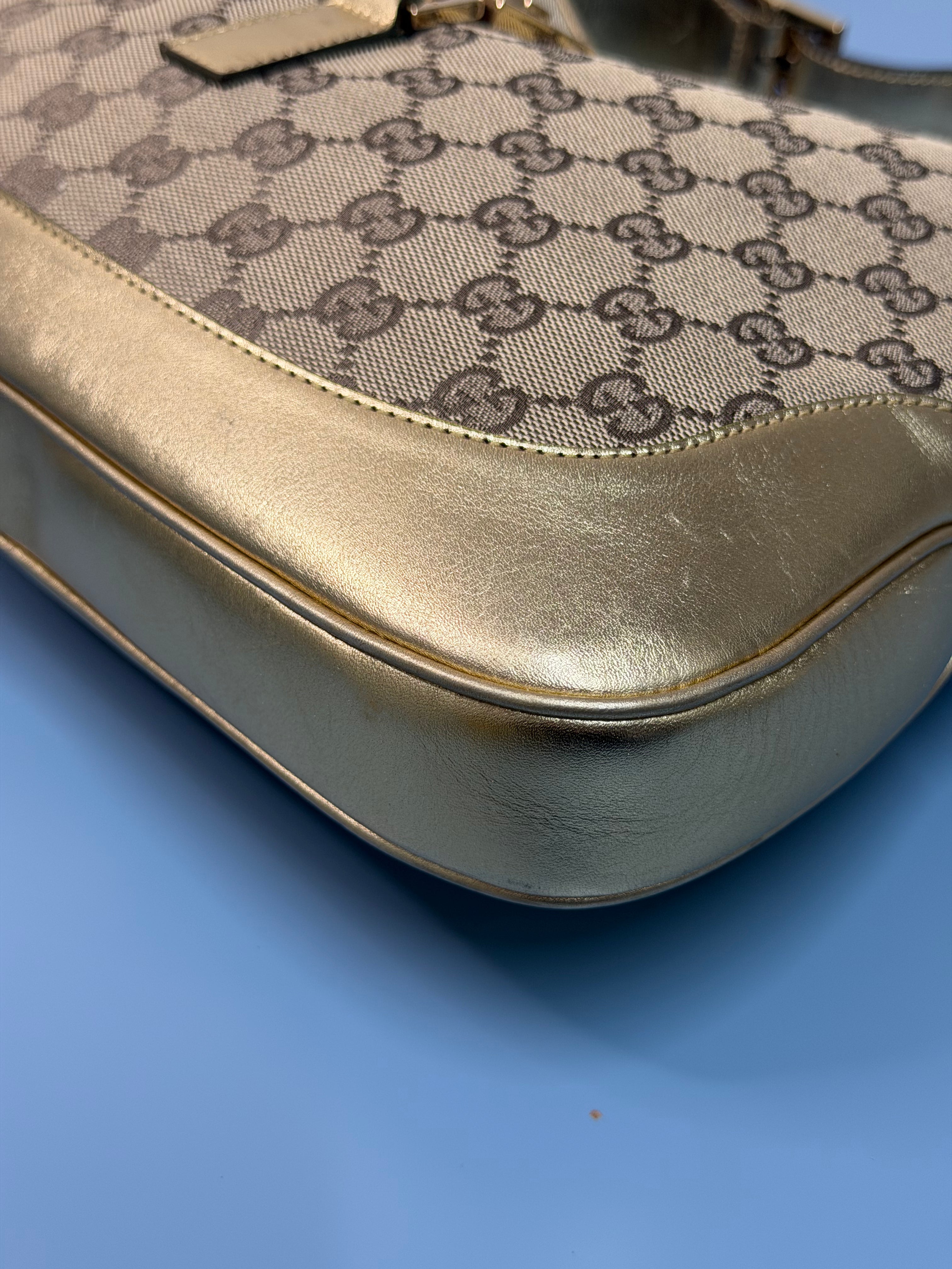 Borsa Jackie di Gucci con Finiture in Pelle Metallizzata Dorata