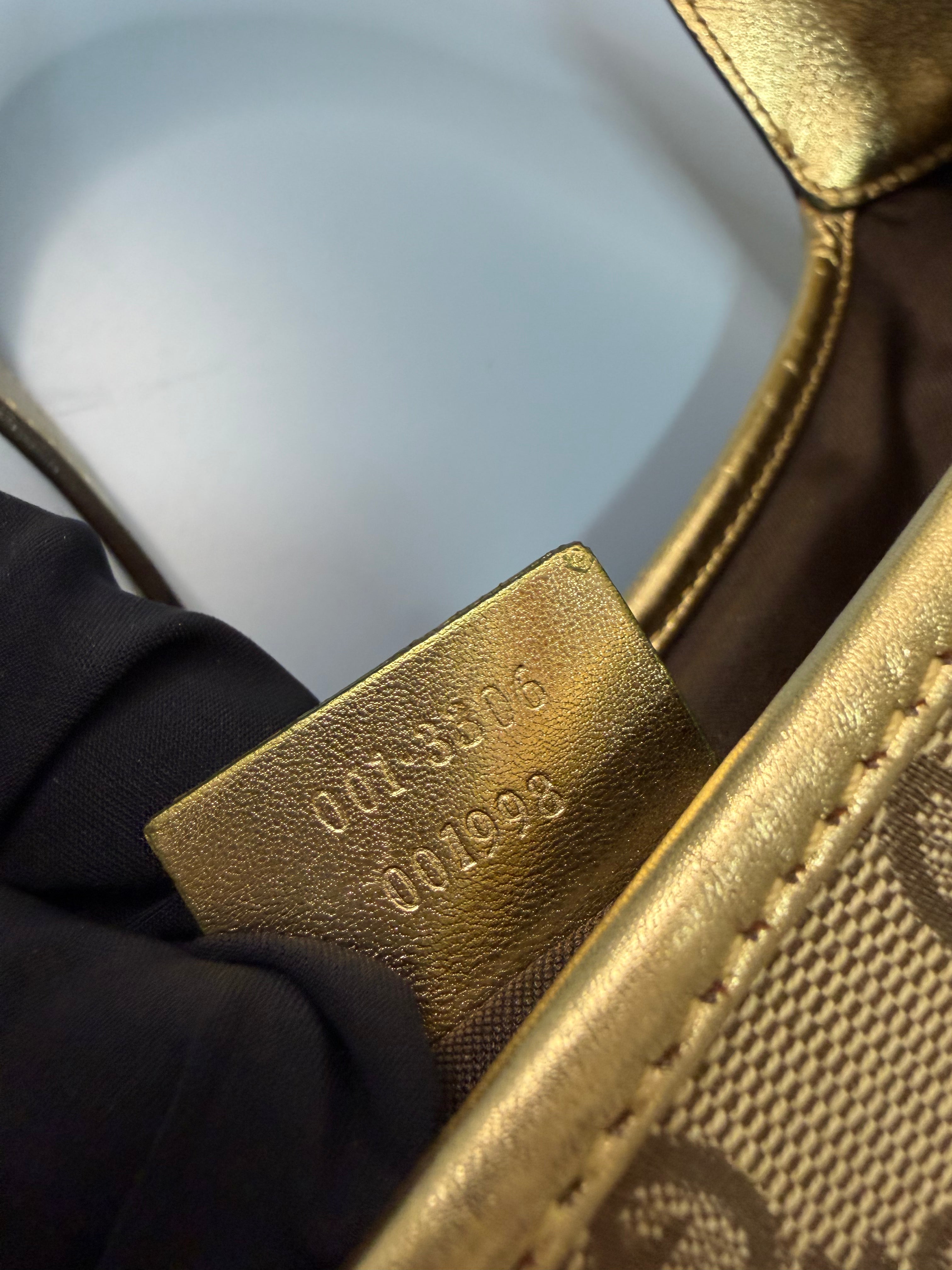 Borsa Jackie di Gucci con Finiture in Pelle Metallizzata Dorata