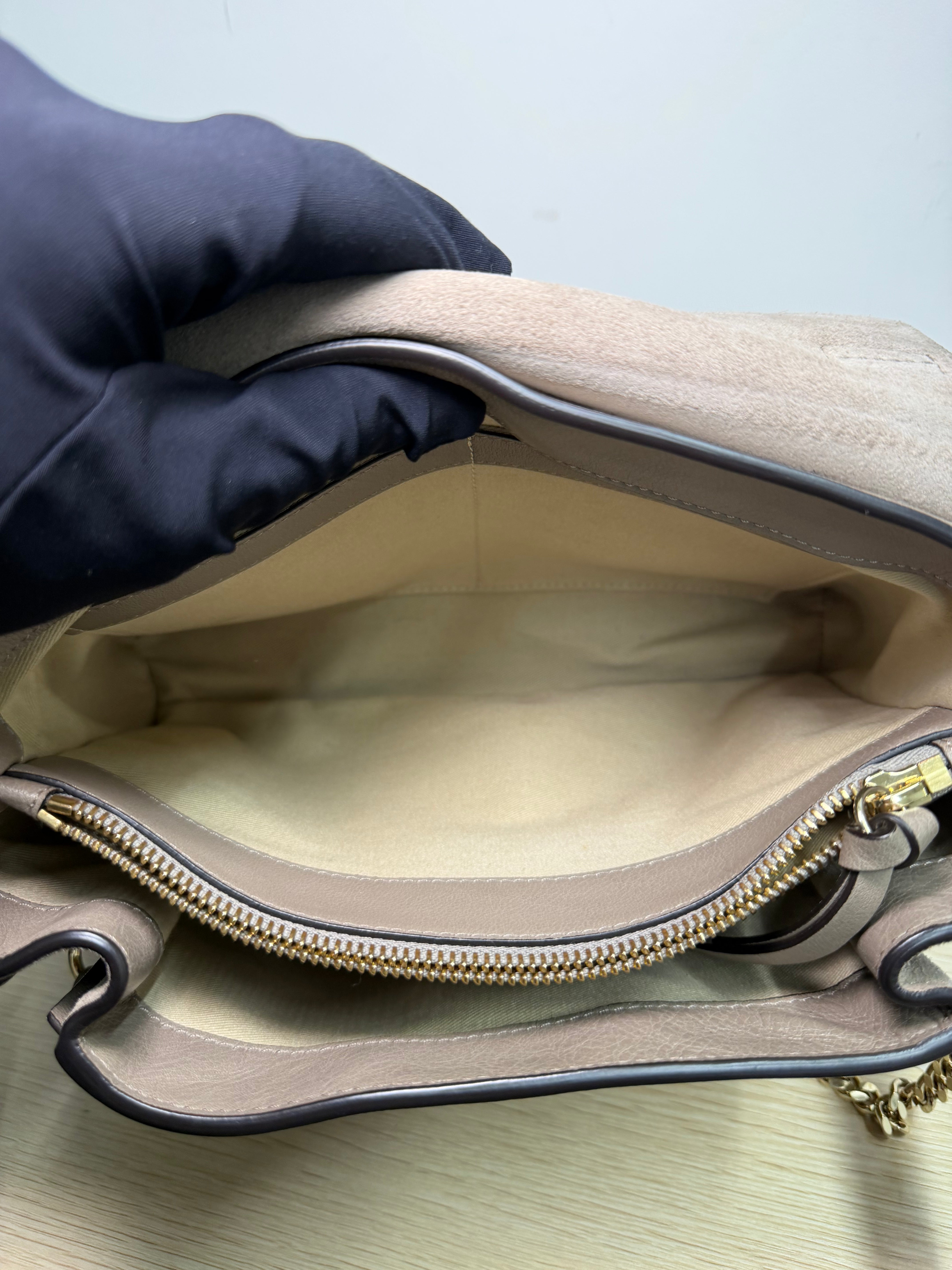 Borsa Chloé Faye Day in Pelle Color Tortora