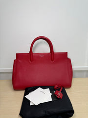 Borsa Saint Laurent Cabas Rive Gauche in Pelle Martellata Rossa