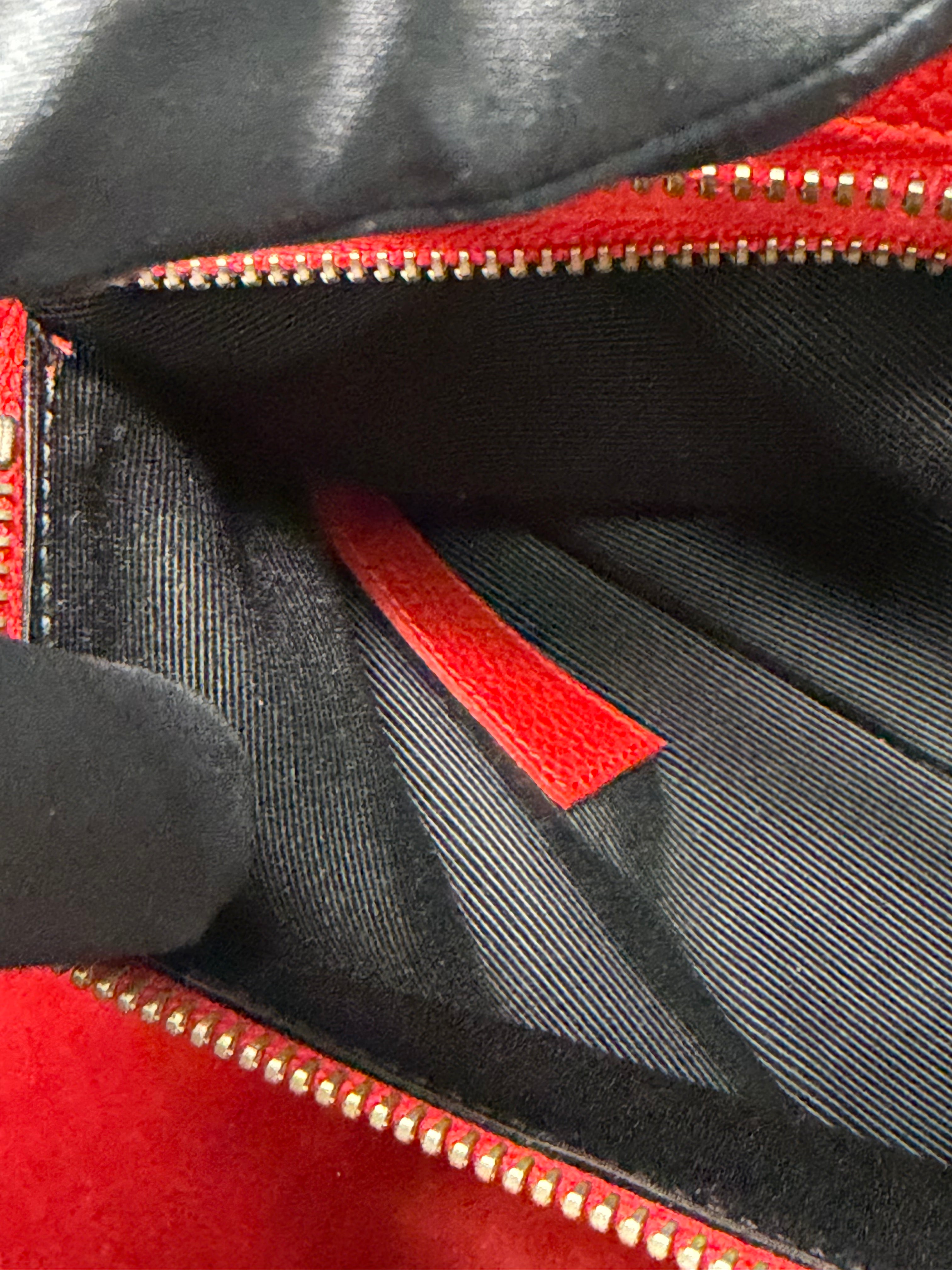 Borsa Saint Laurent Cabas Rive Gauche in Pelle Martellata Rossa