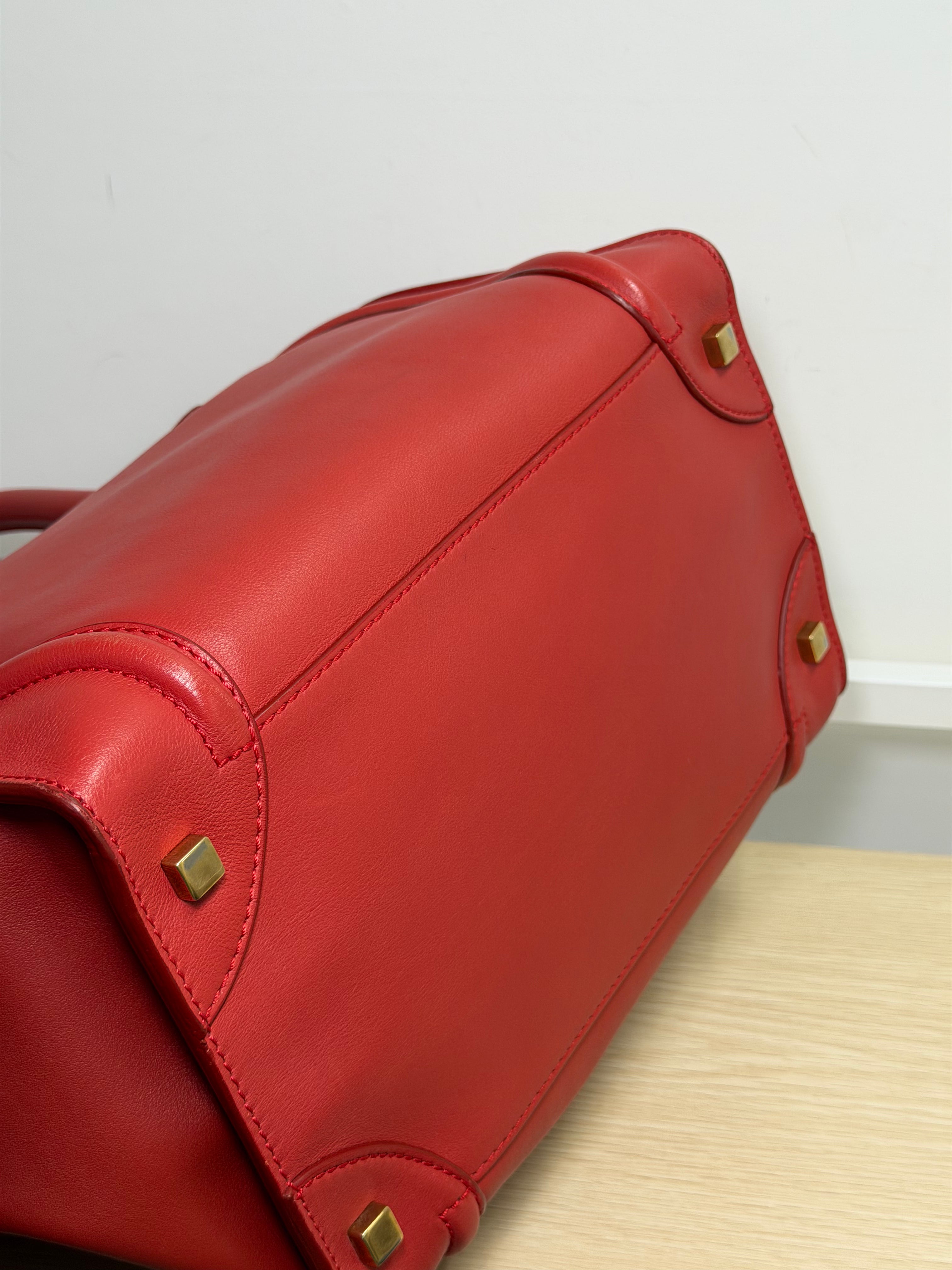 Borsa Céline Luggage in Pelle Liscia Rossa