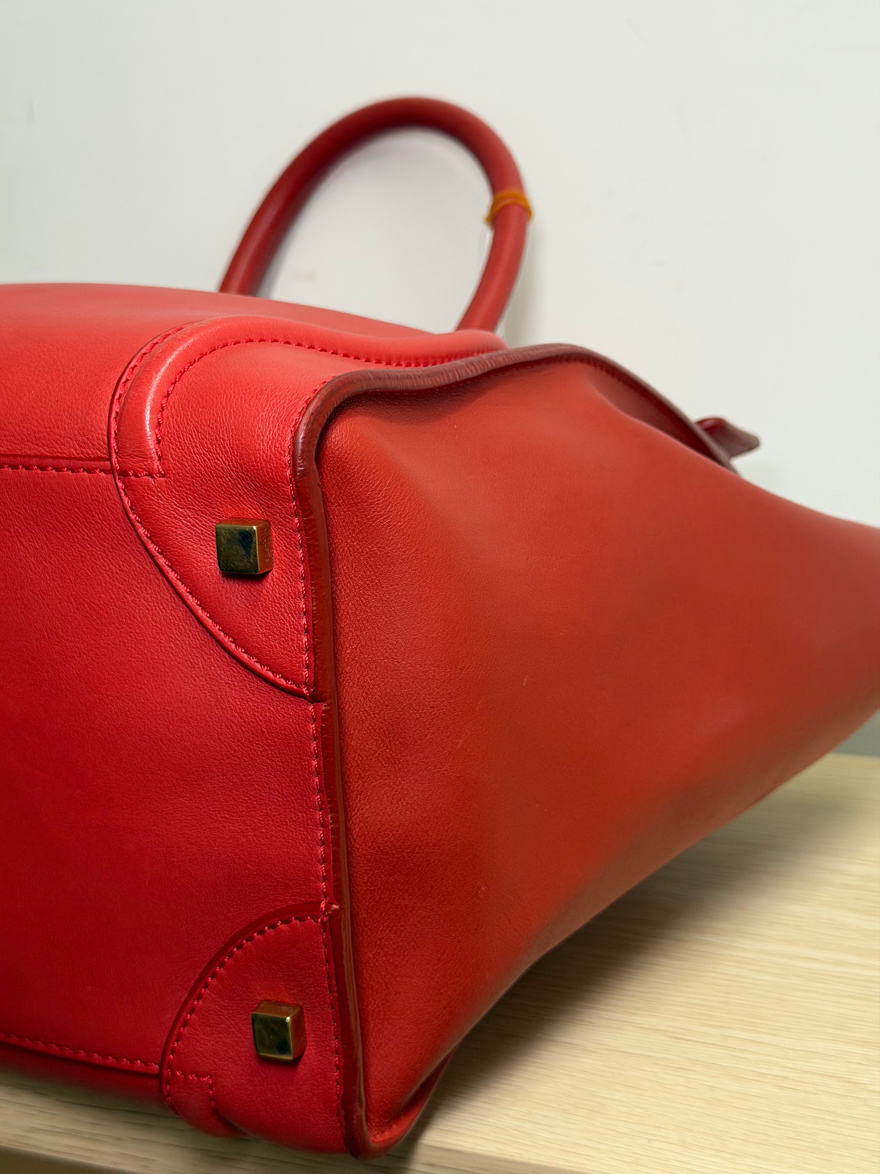 Borsa Céline Luggage in Pelle Liscia Rossa