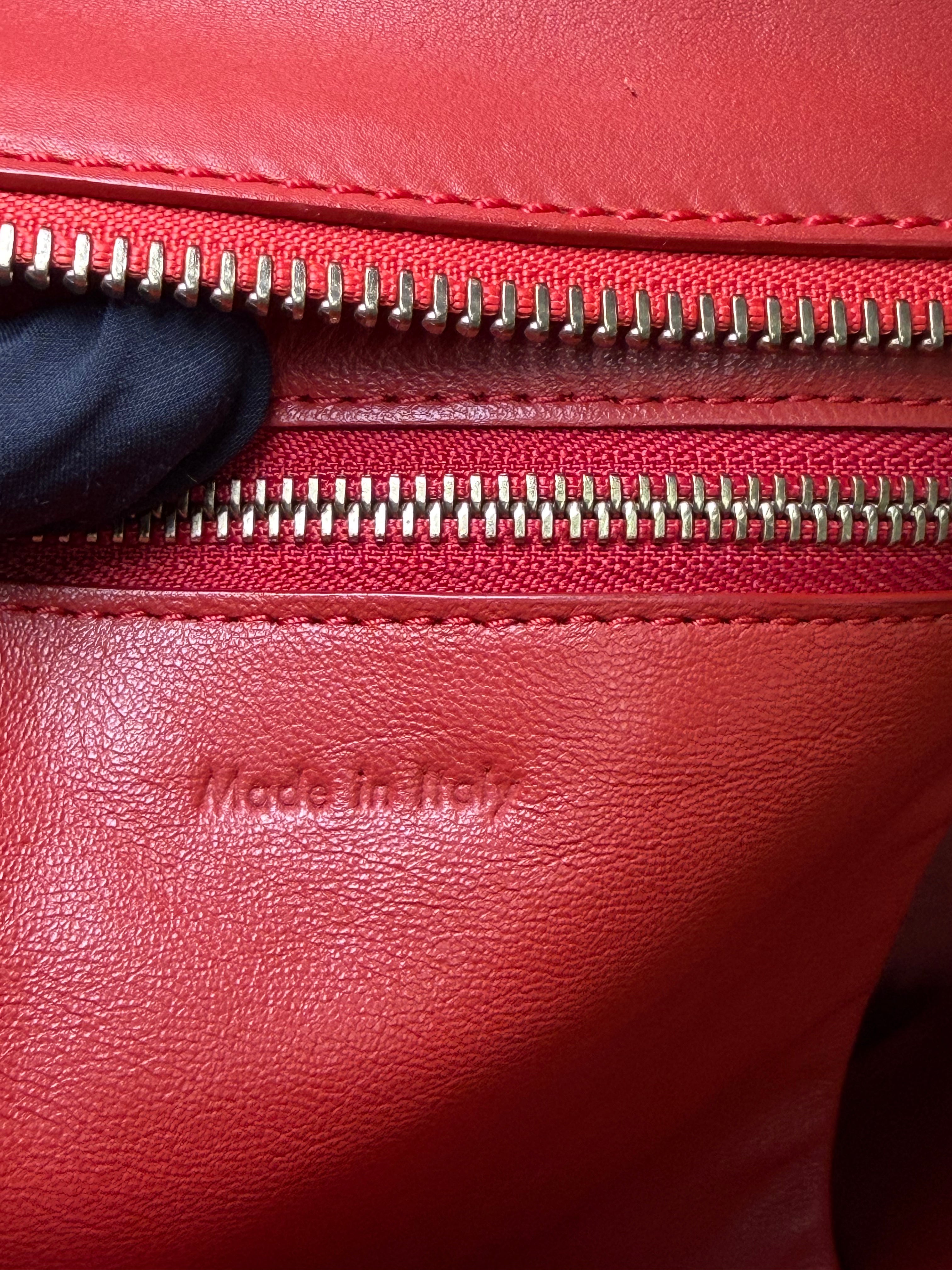 Borsa Céline Luggage in Pelle Liscia Rossa