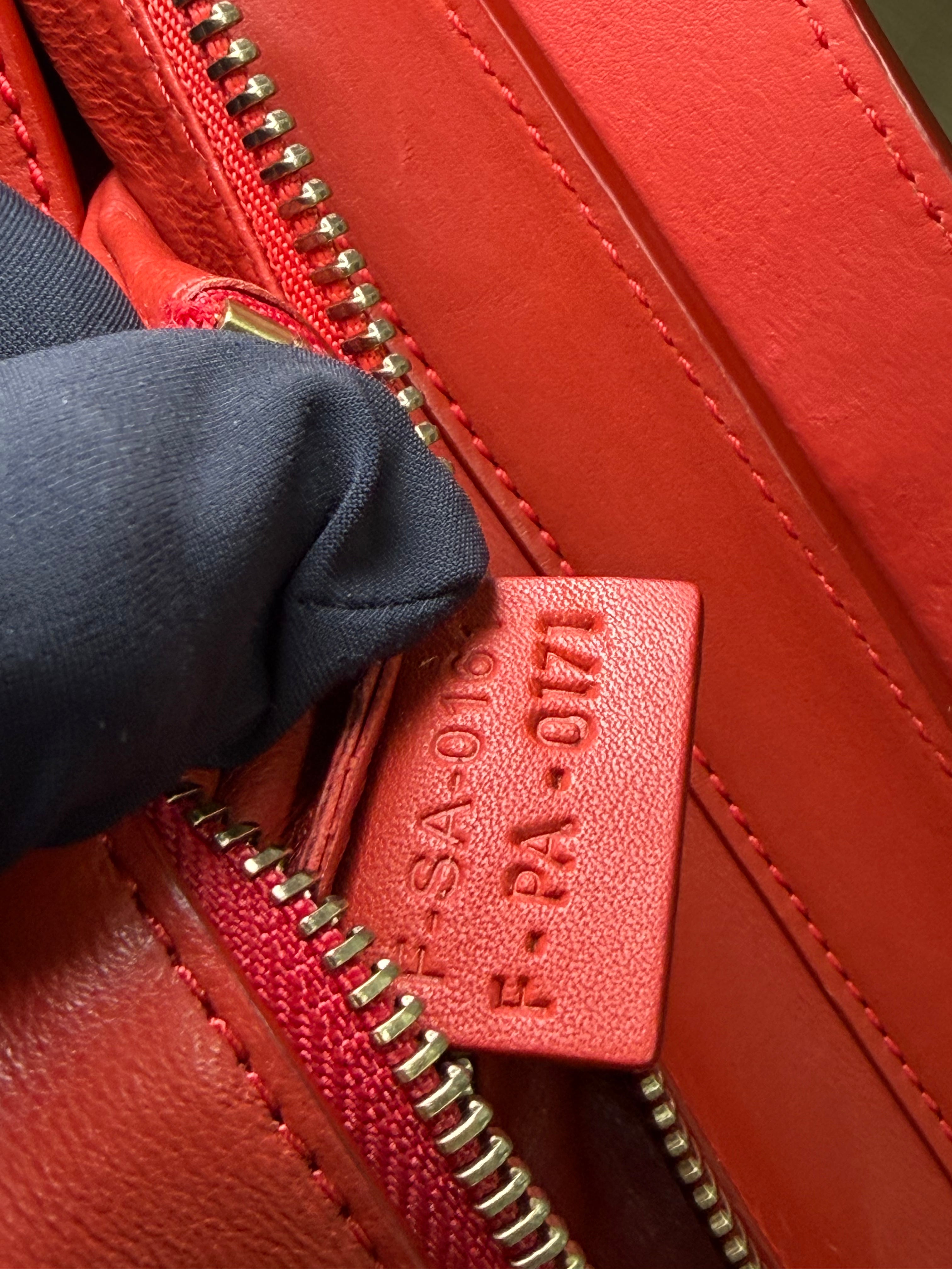 Borsa Céline Luggage in Pelle Liscia Rossa