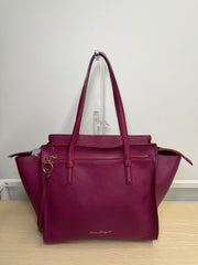 Borsa Tote Salvatore Ferragamo in Pelle Martellata Color Fucsia