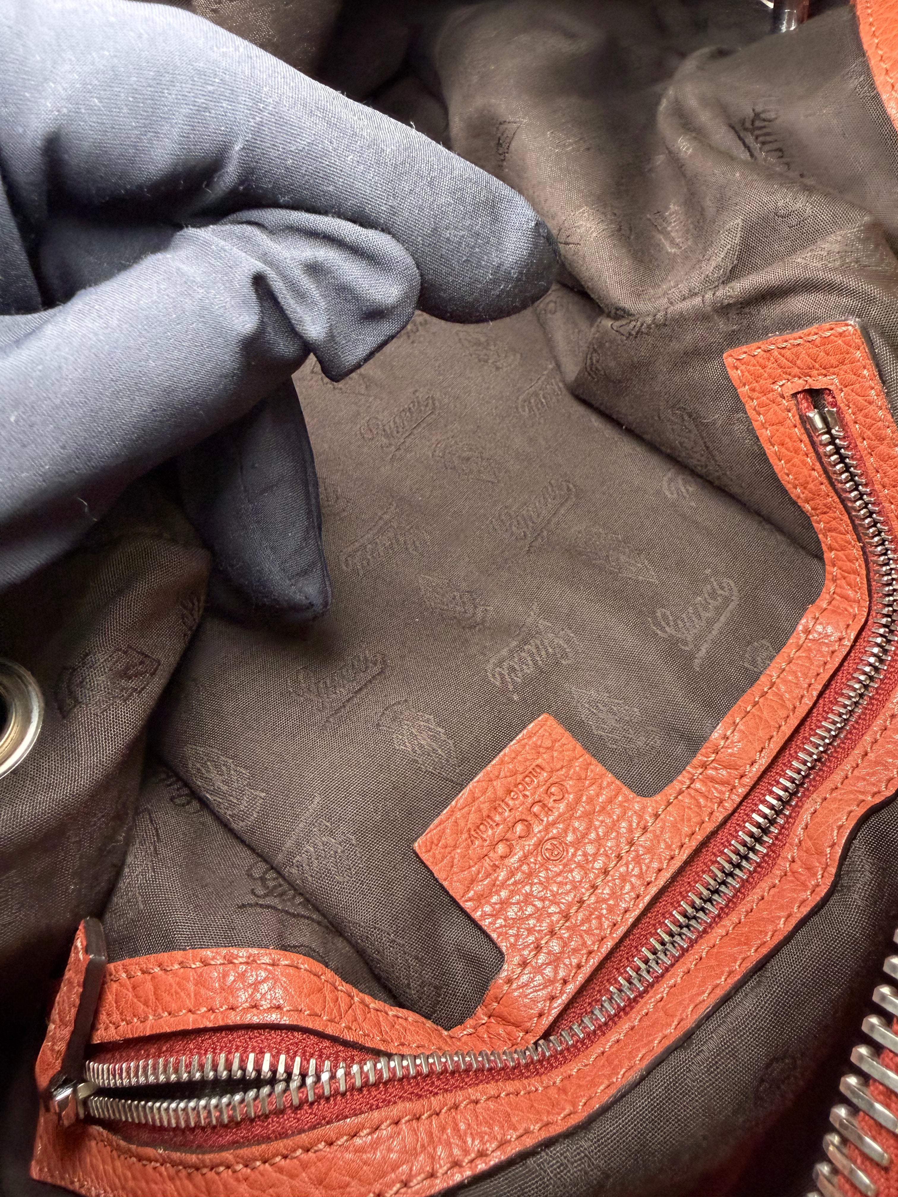 Borsa a Spalla Gucci Bamboo Bar in Tela GG con Manici in Pelle Intrecciata