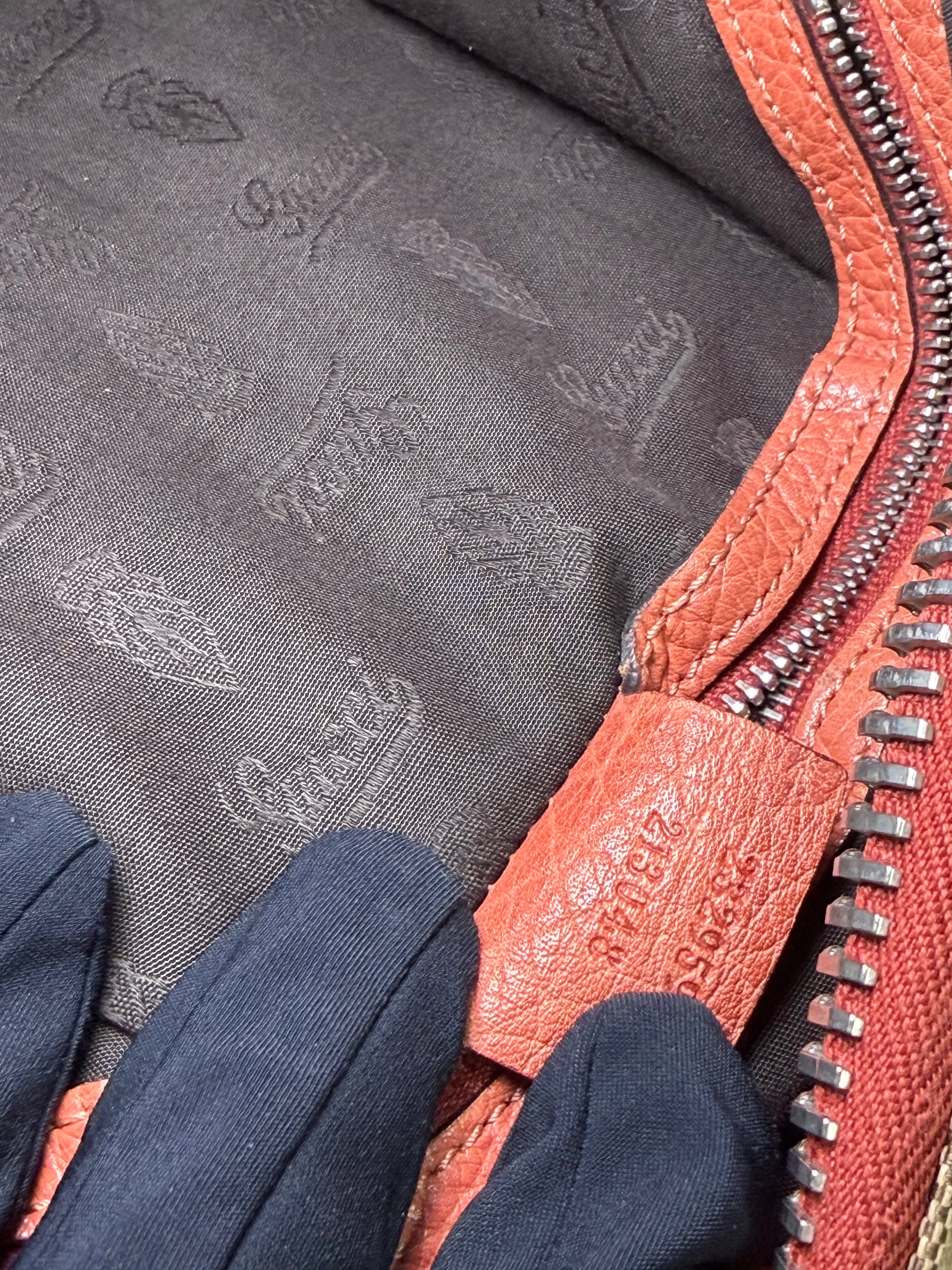 Borsa a Spalla Gucci Bamboo Bar in Tela GG con Manici in Pelle Intrecciata