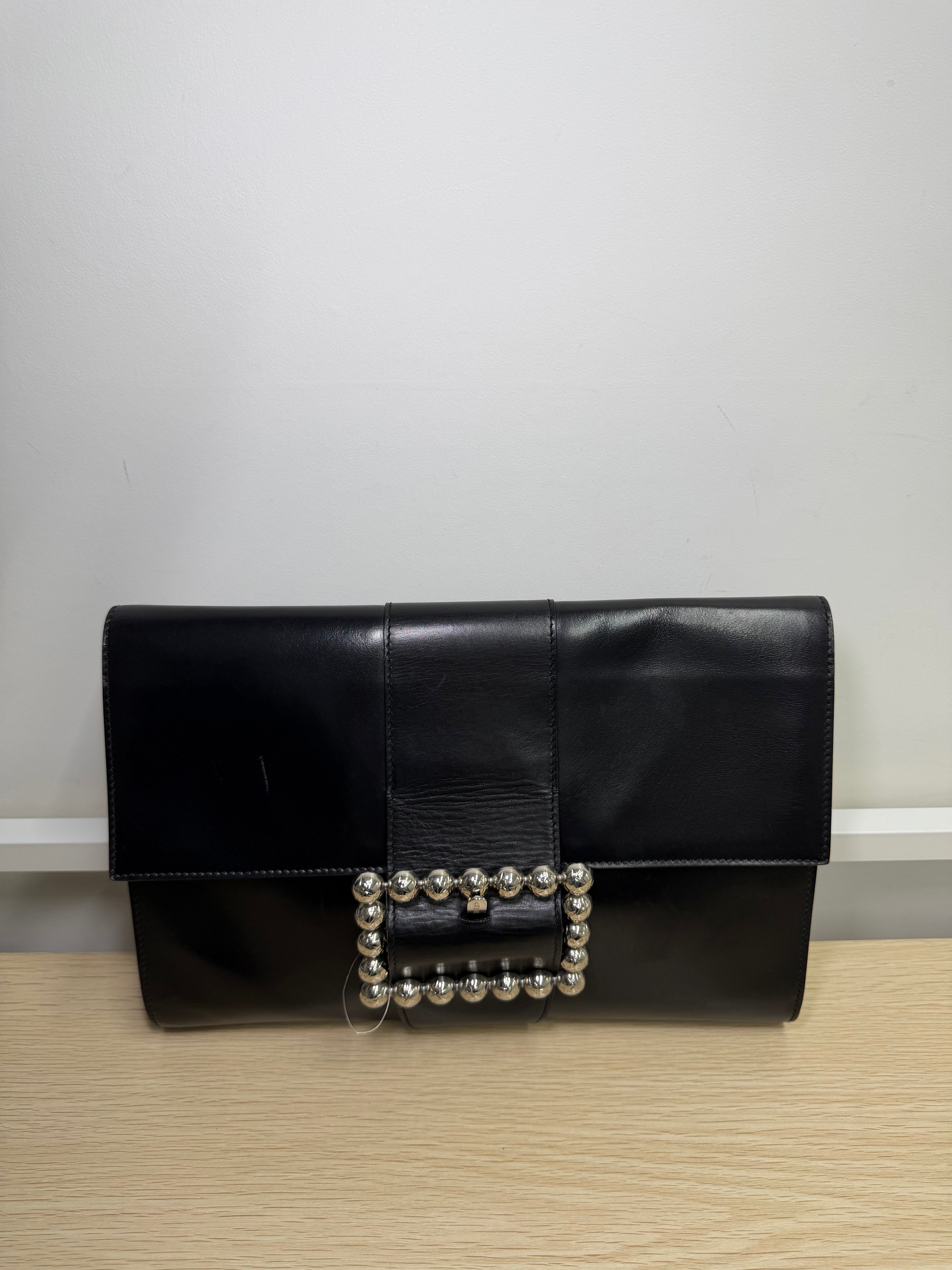 Pochette Vintage in Pelle Nera Céline