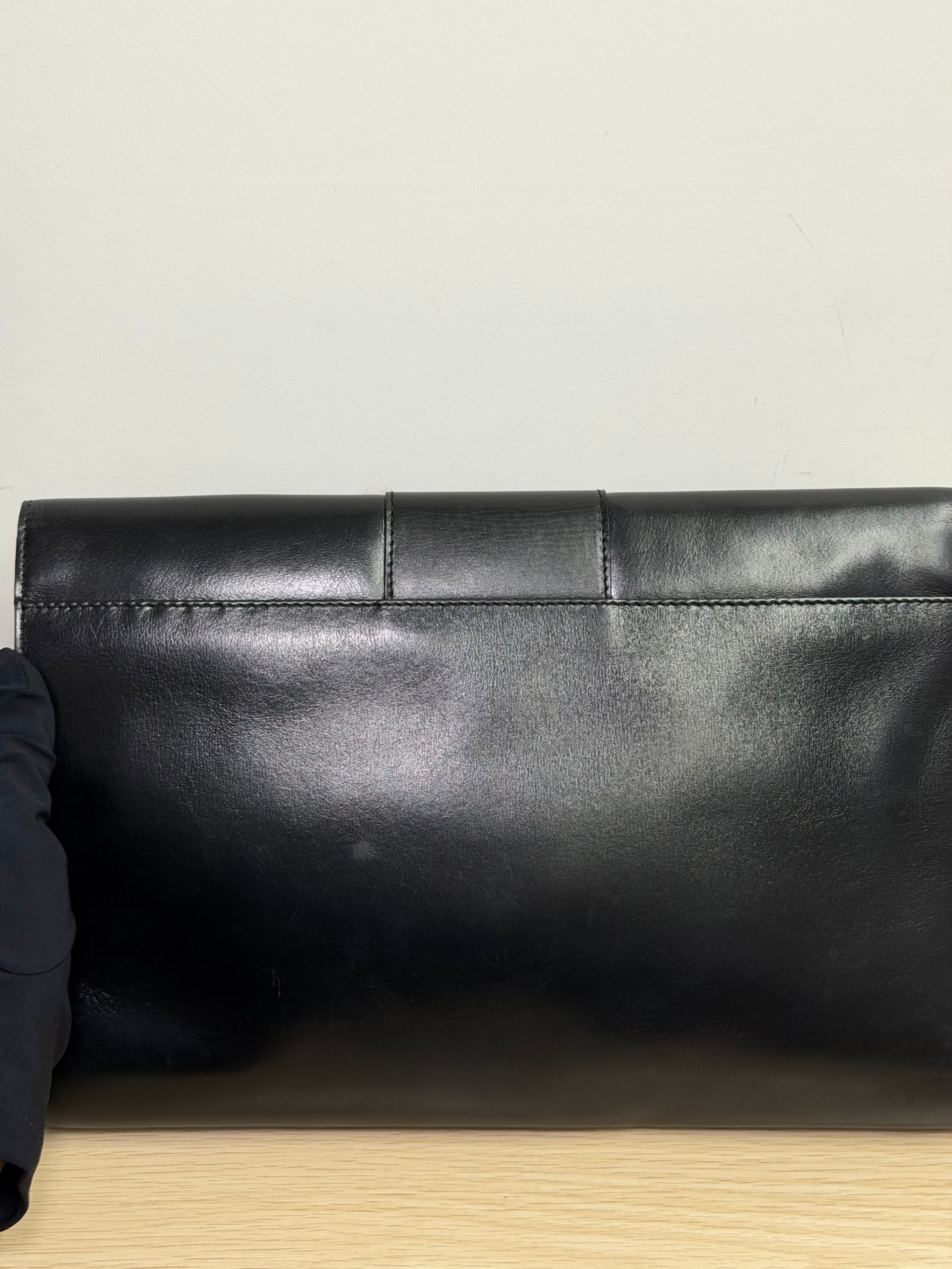 Pochette Vintage in Pelle Nera Céline