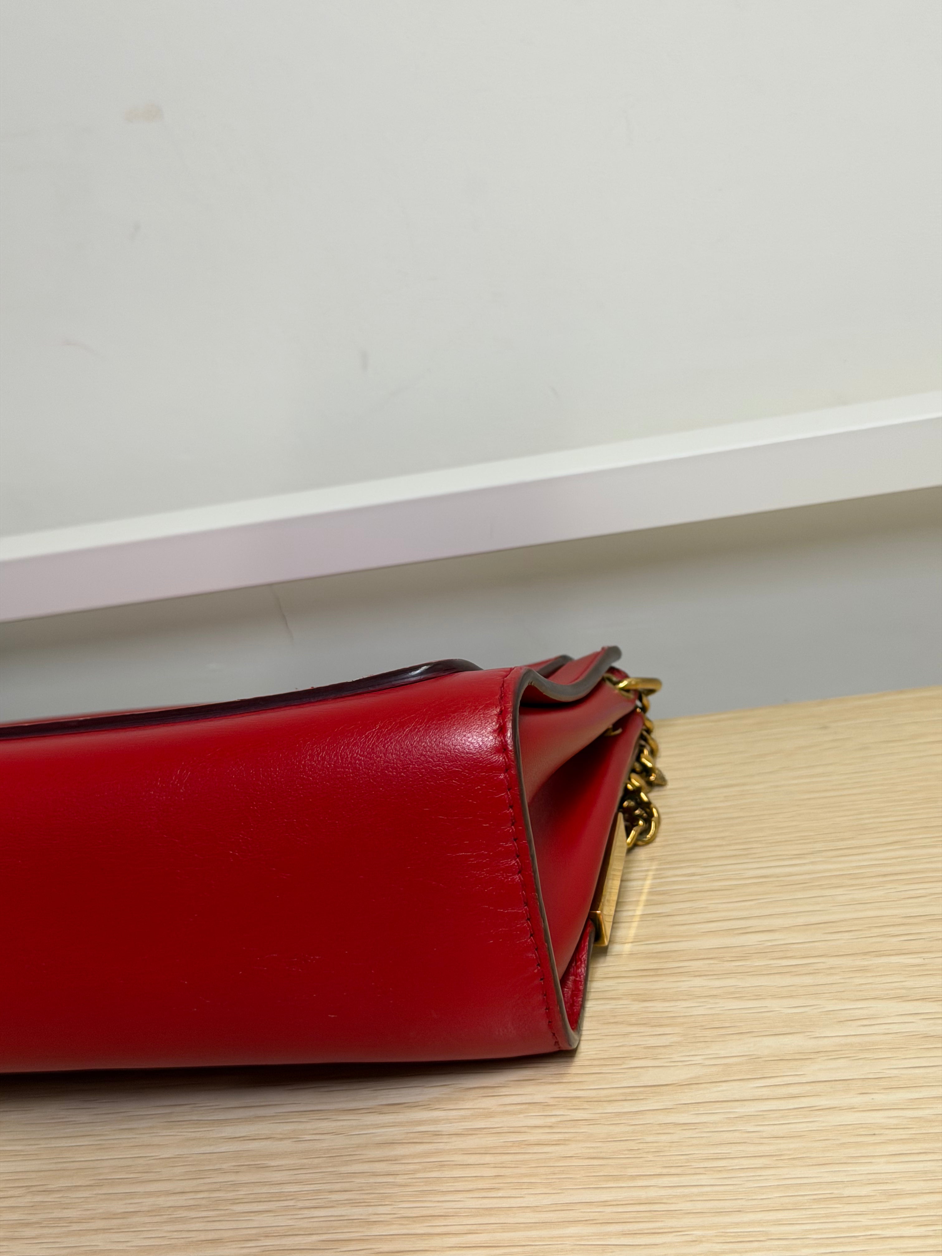 Pochette Chloé Elle Chain in Pelle Rossa