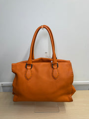 Borsa a Mano Fendi Selleria in Pelle Martellata Color Arancione