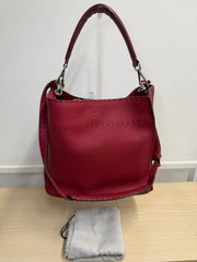 Borsa a Secchiello Fendi Selleria Anna in Pelle Rossa