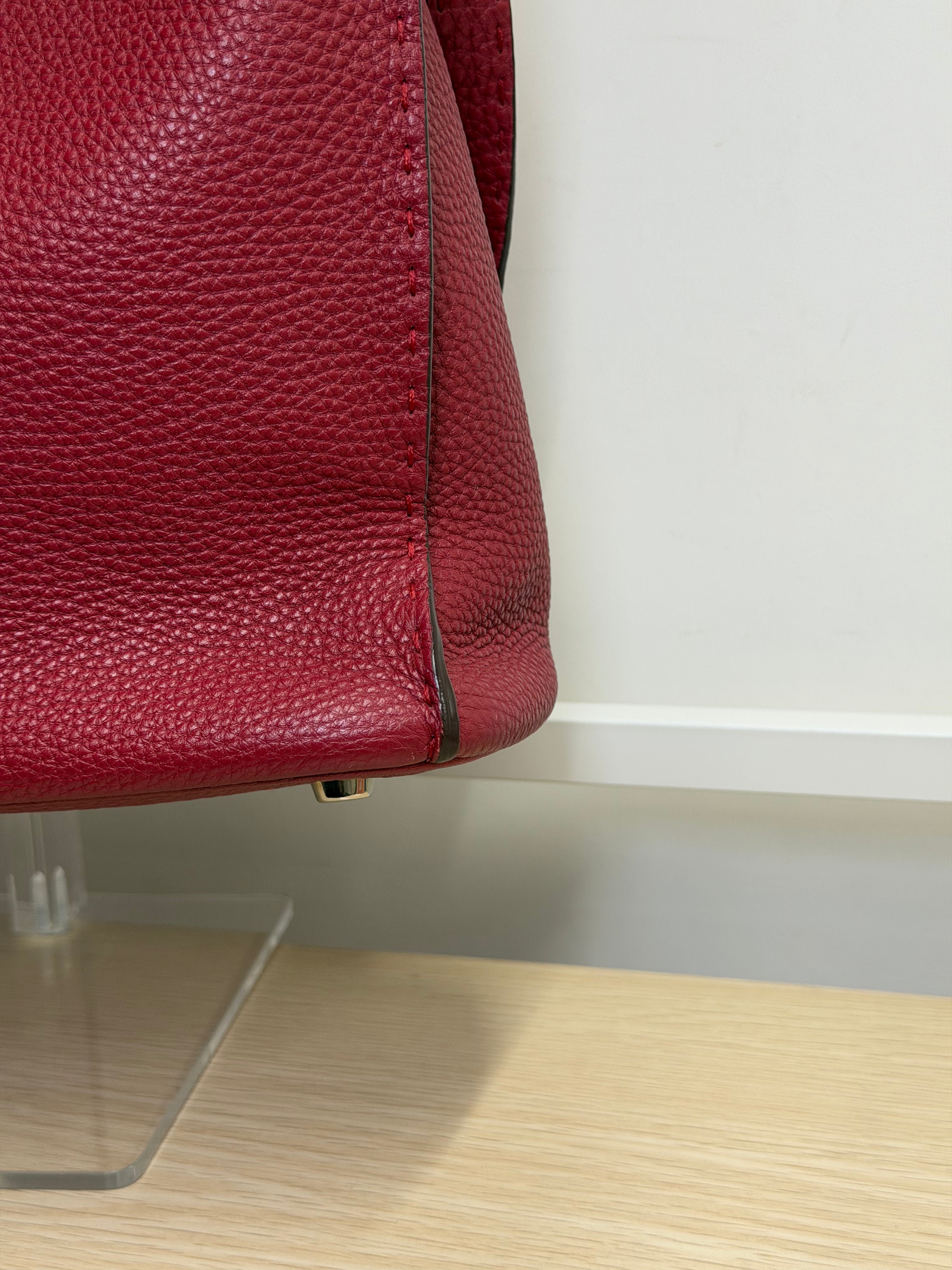 Borsa a Secchiello Fendi Selleria Anna in Pelle Rossa