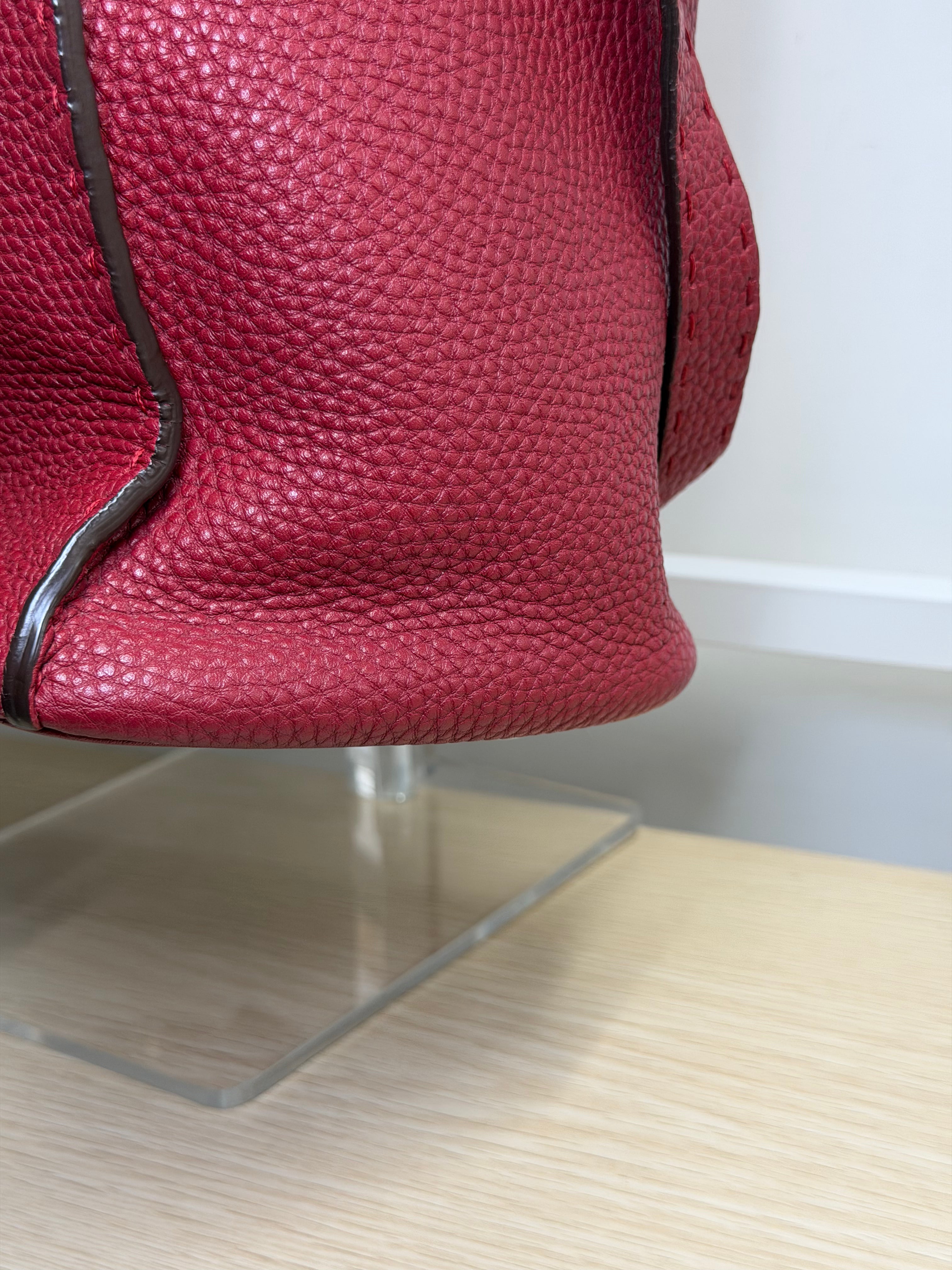 Borsa a Secchiello Fendi Selleria Anna in Pelle Rossa
