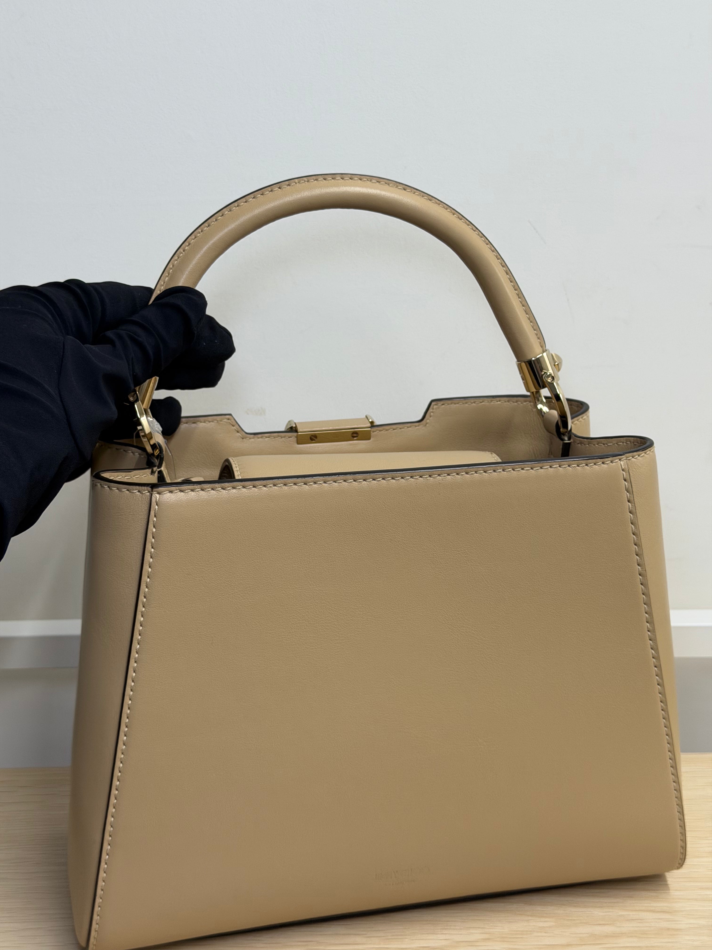 Borsa a Mano Jimmy Choo Varenne in Pelle Beige