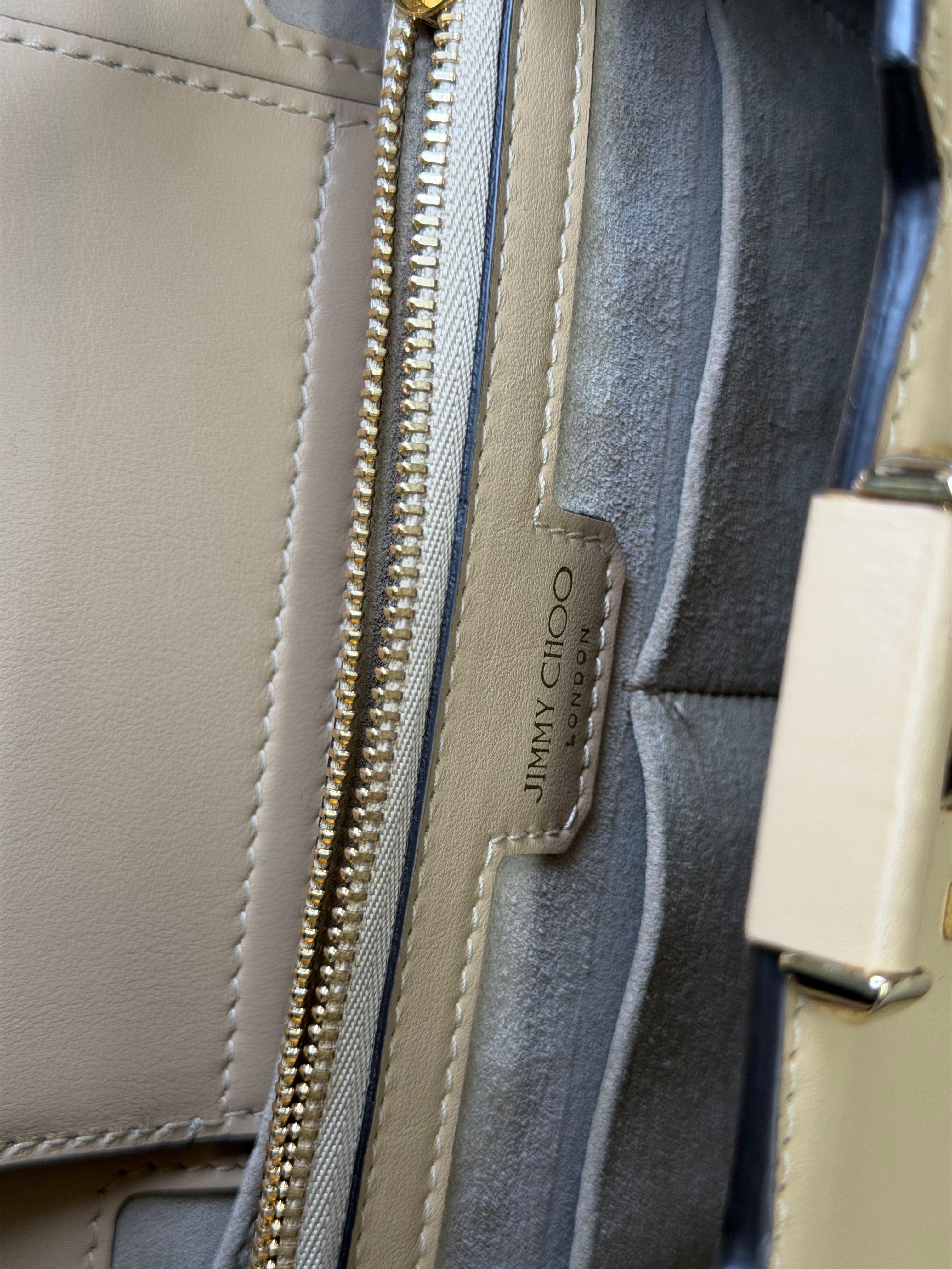 Borsa a Mano Jimmy Choo Varenne in Pelle Beige