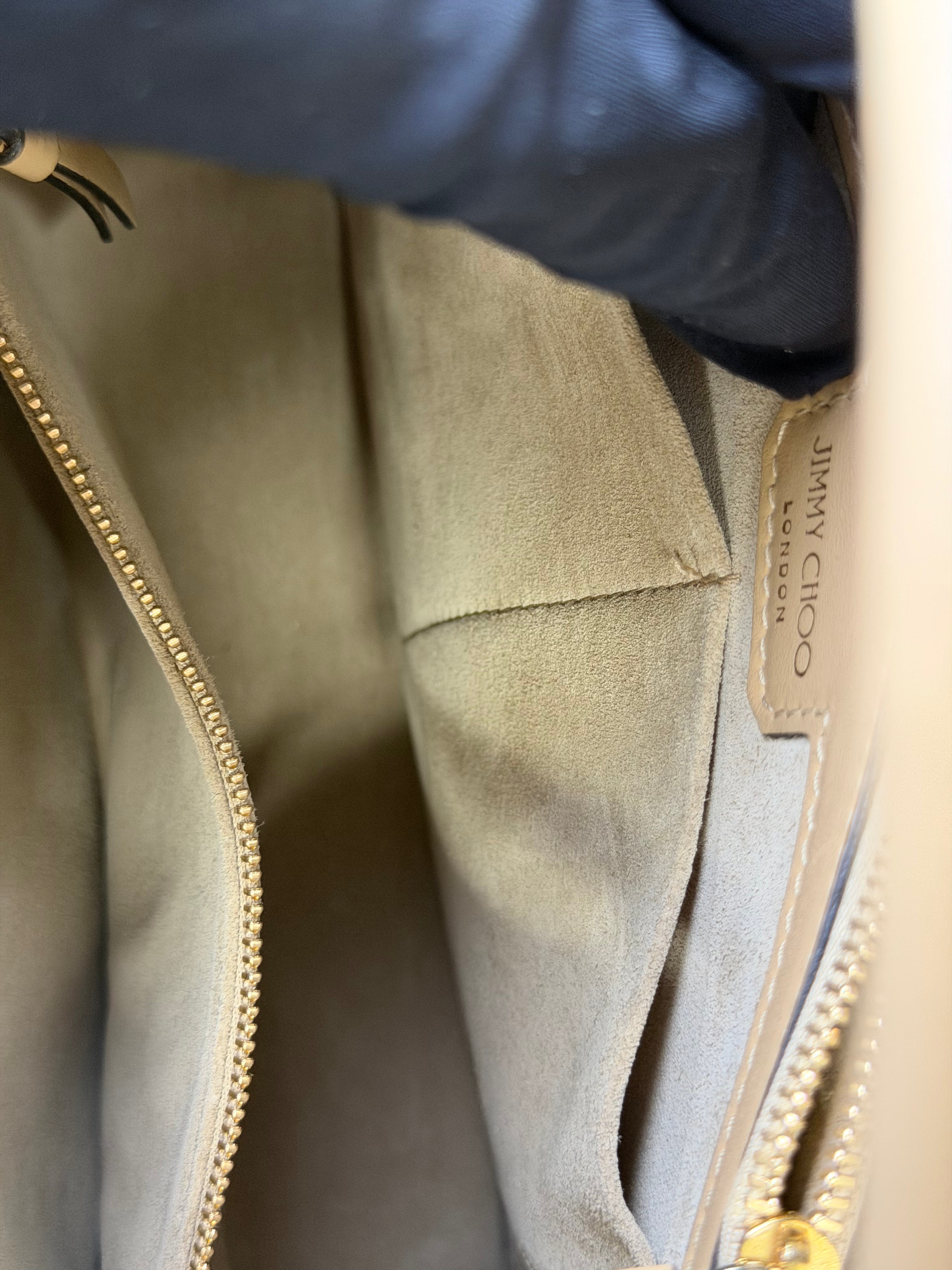 Borsa a Mano Jimmy Choo Varenne in Pelle Beige