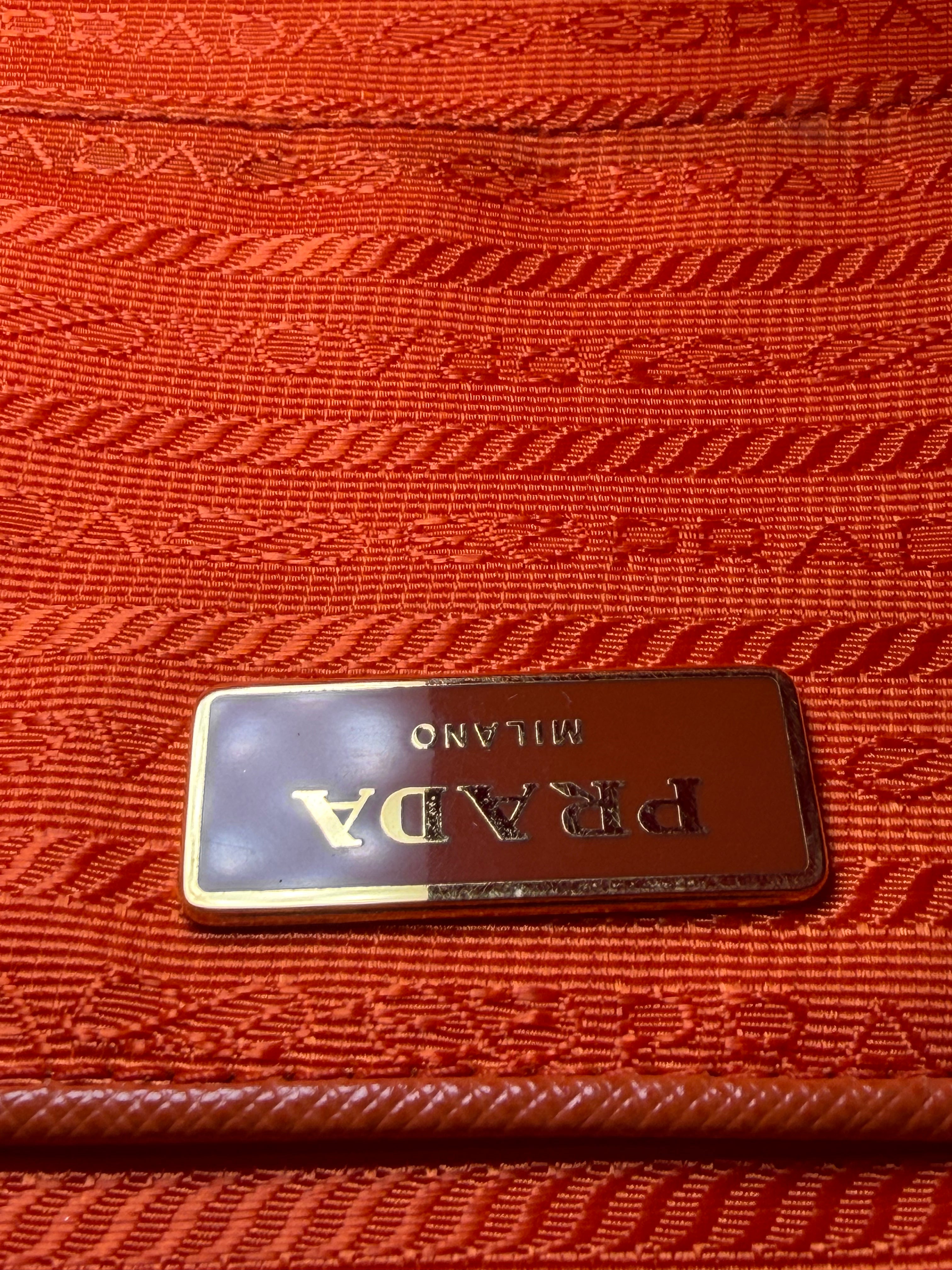Borsa Tote Prada in Pelle Saffiano Arancione
