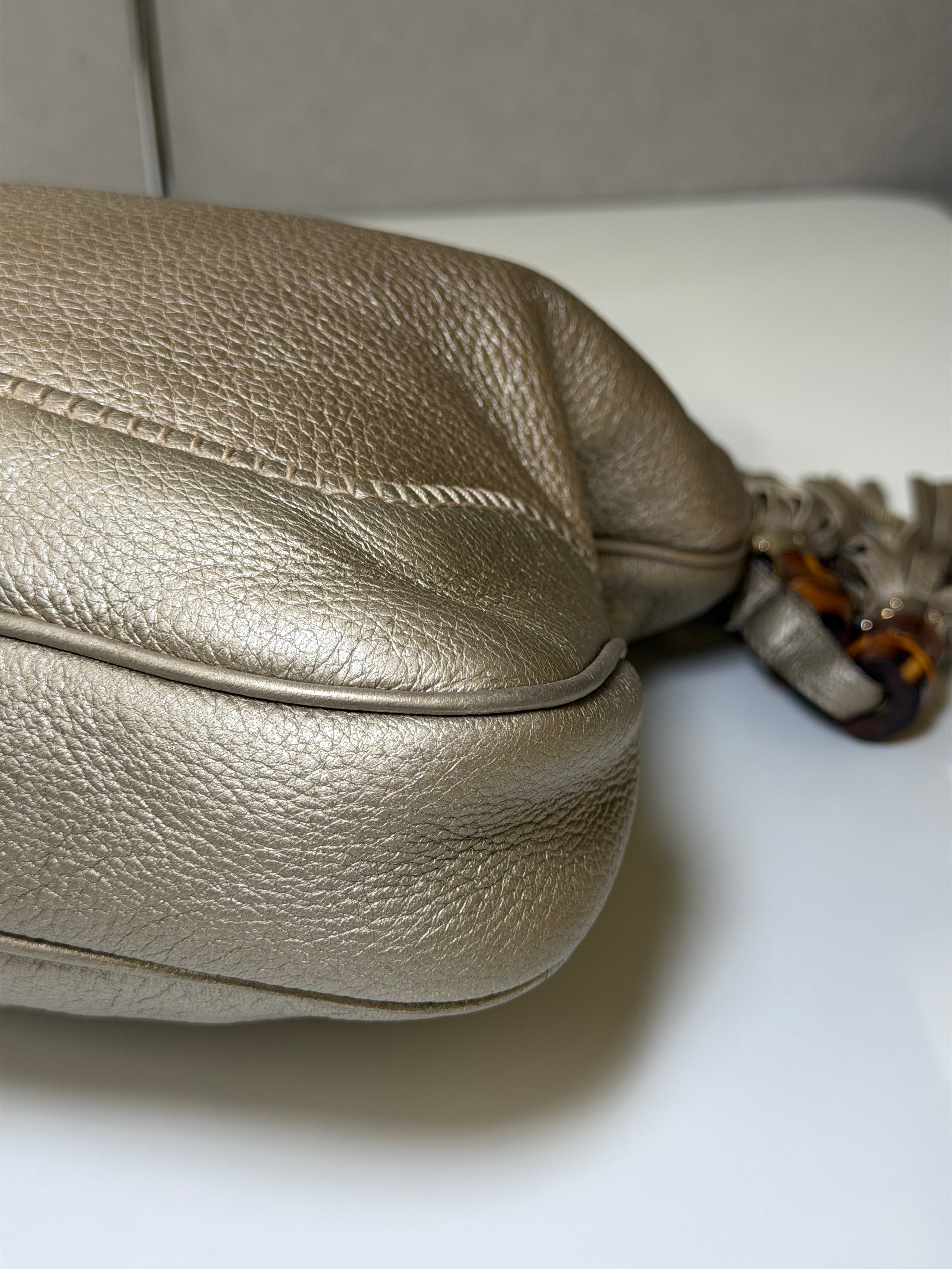 Borsa a Tracolla Gucci New Jackie in Pelle Martellata Color Oro Metallizzata