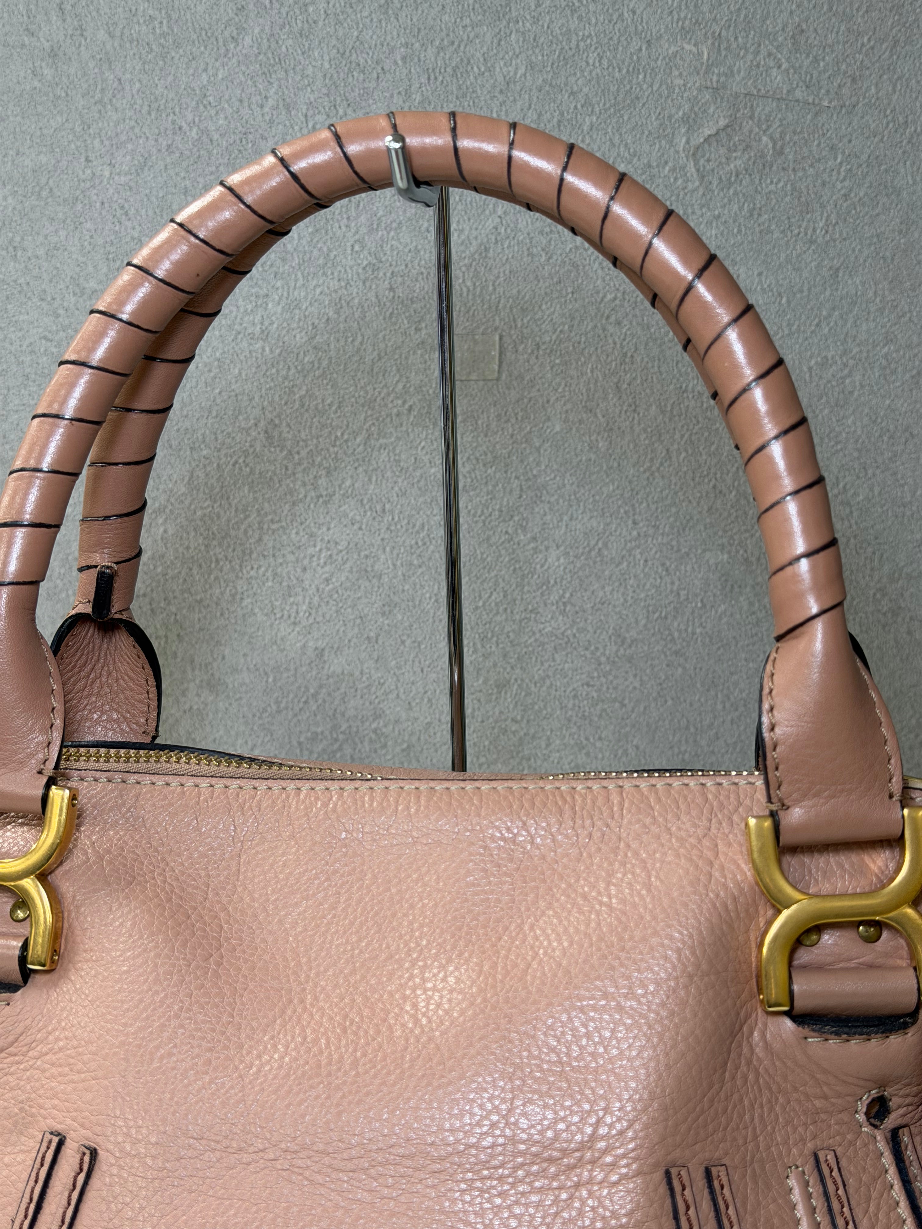 Borsa Chloé Marcie in Pelle Rosa Cipria