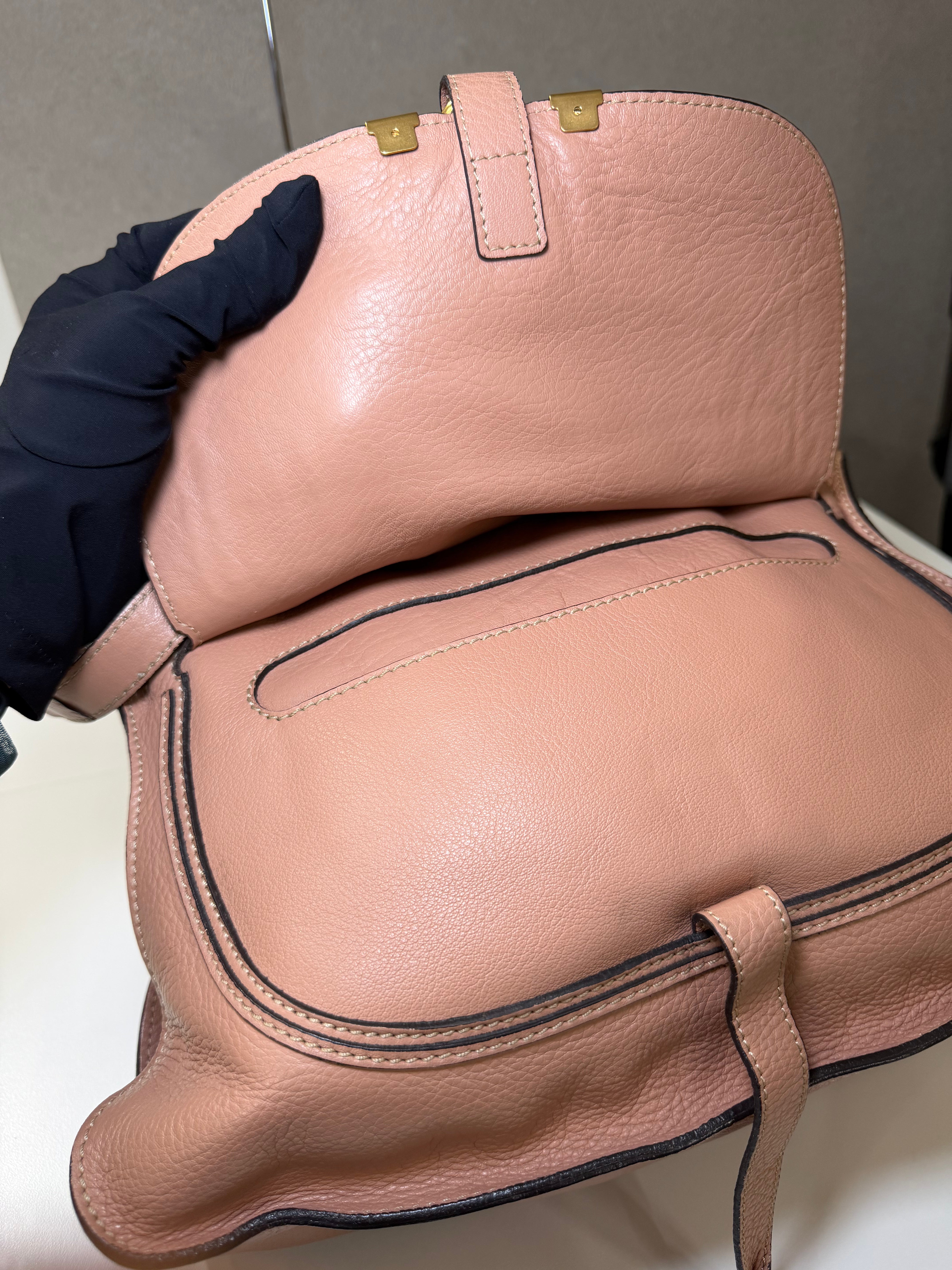 Borsa Chloé Marcie in Pelle Rosa Cipria