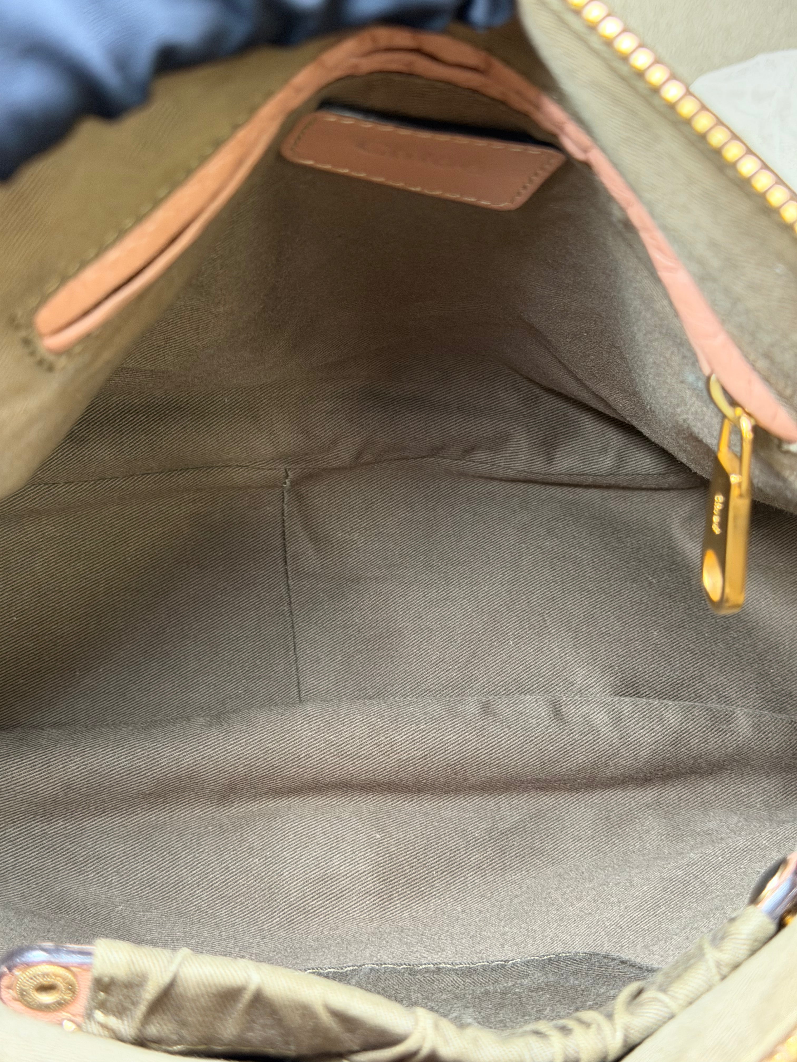 Borsa Chloé Marcie in Pelle Rosa Cipria