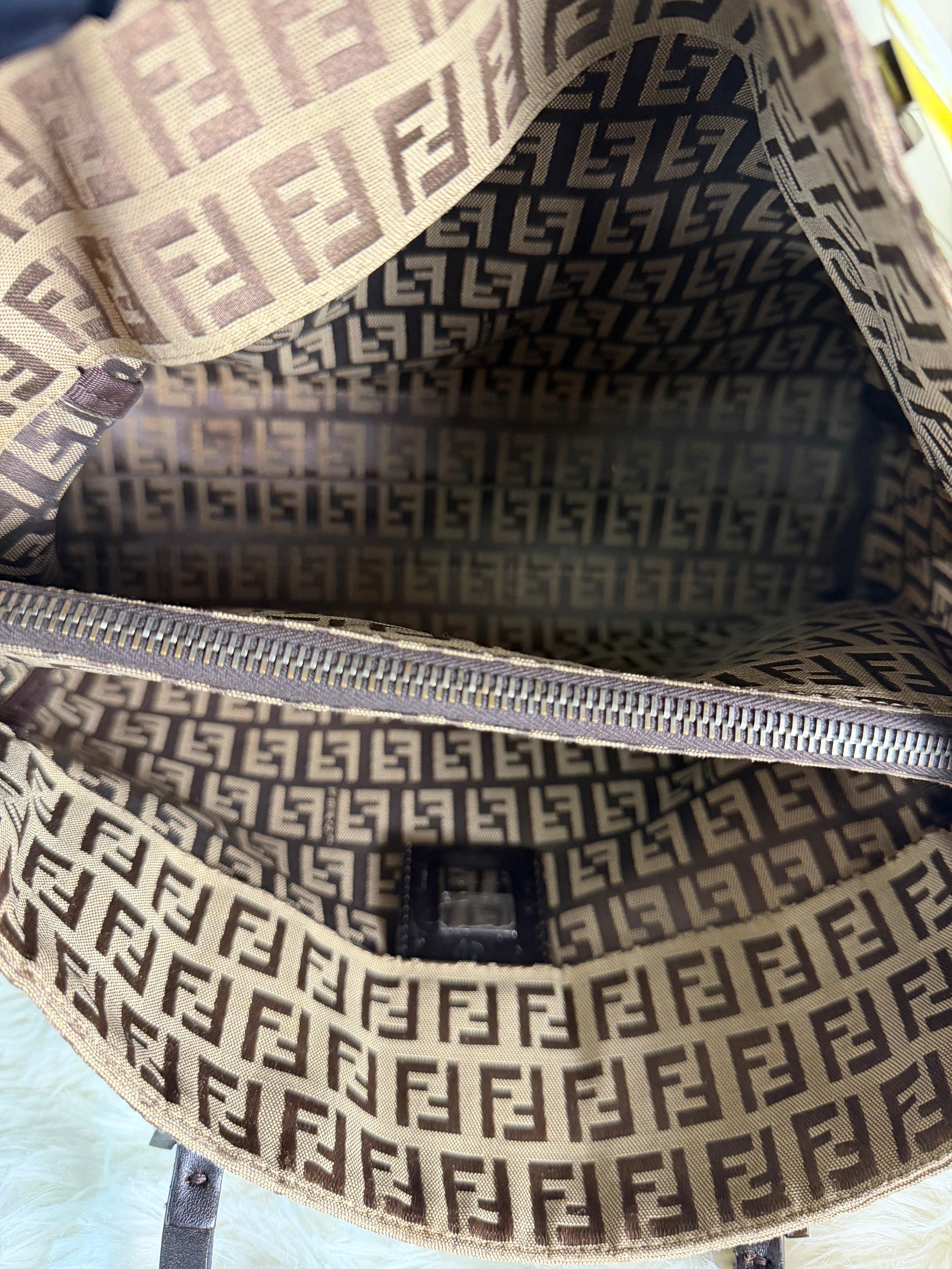 Tote Bag Vintage in Tela con Motivo Zucchino