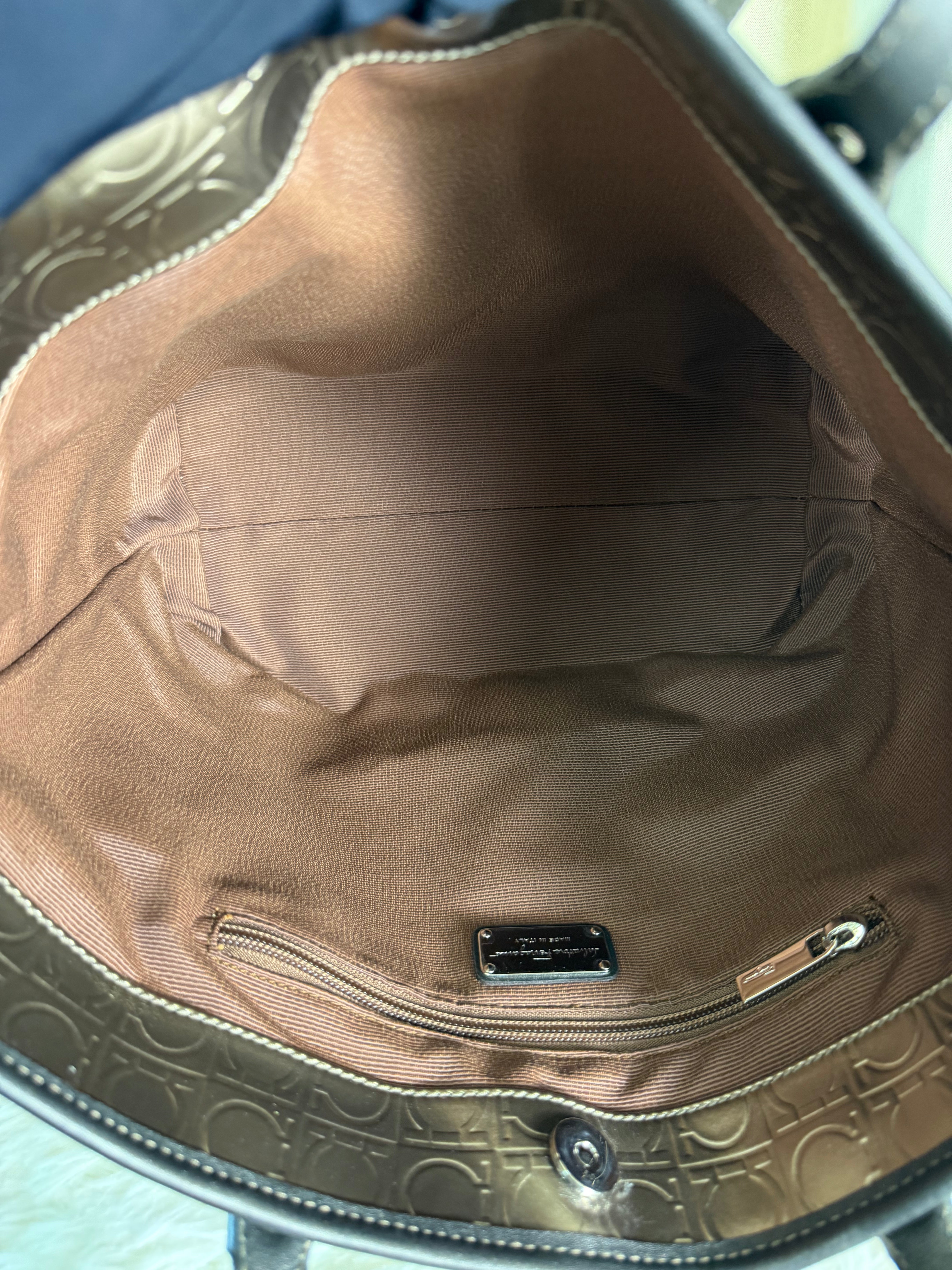 Borsa Tote Salvatore Ferragamo in Pelle Metallizzata