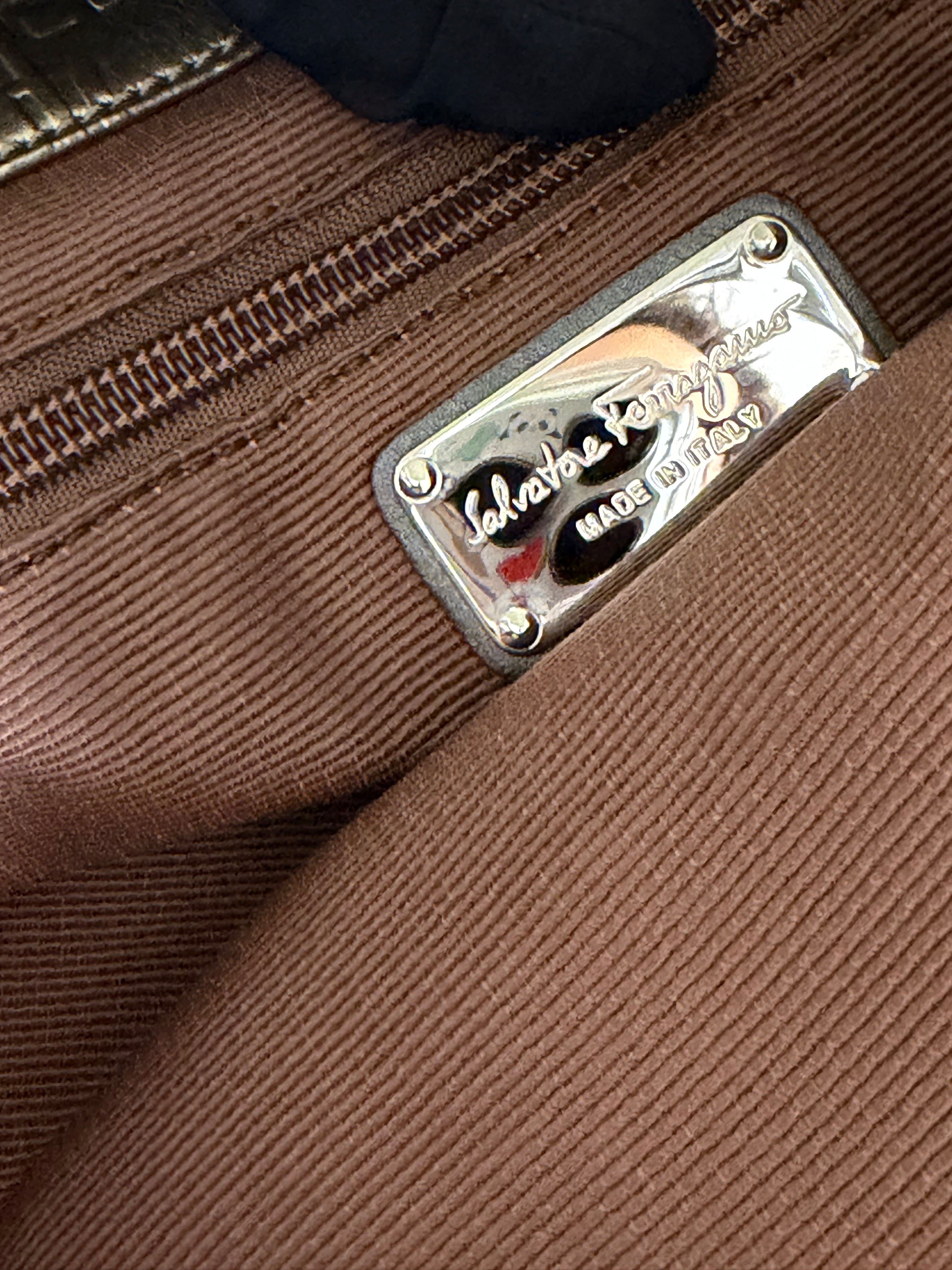 Borsa Tote Salvatore Ferragamo in Pelle Metallizzata
