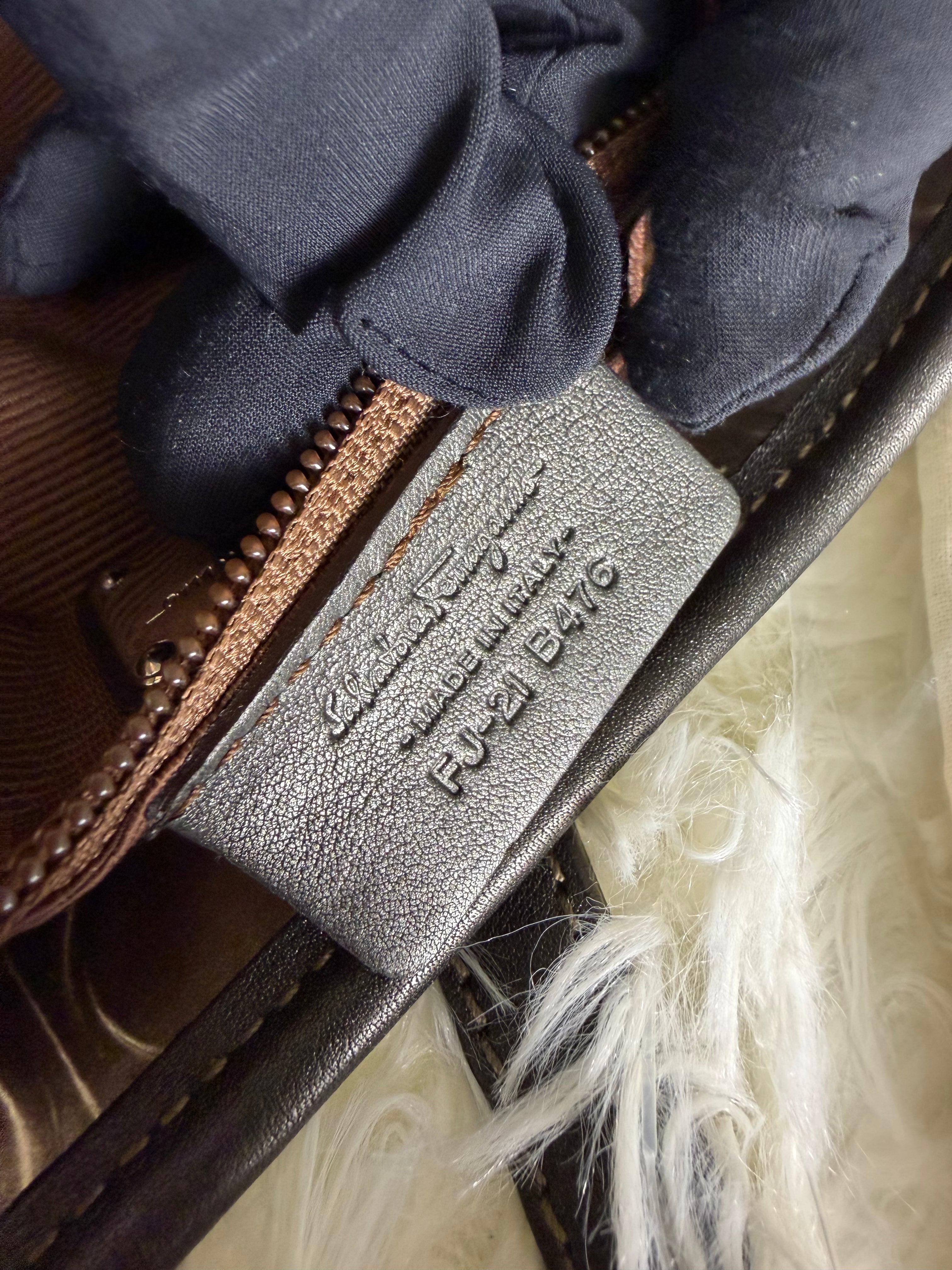Borsa Tote Salvatore Ferragamo in Pelle Metallizzata