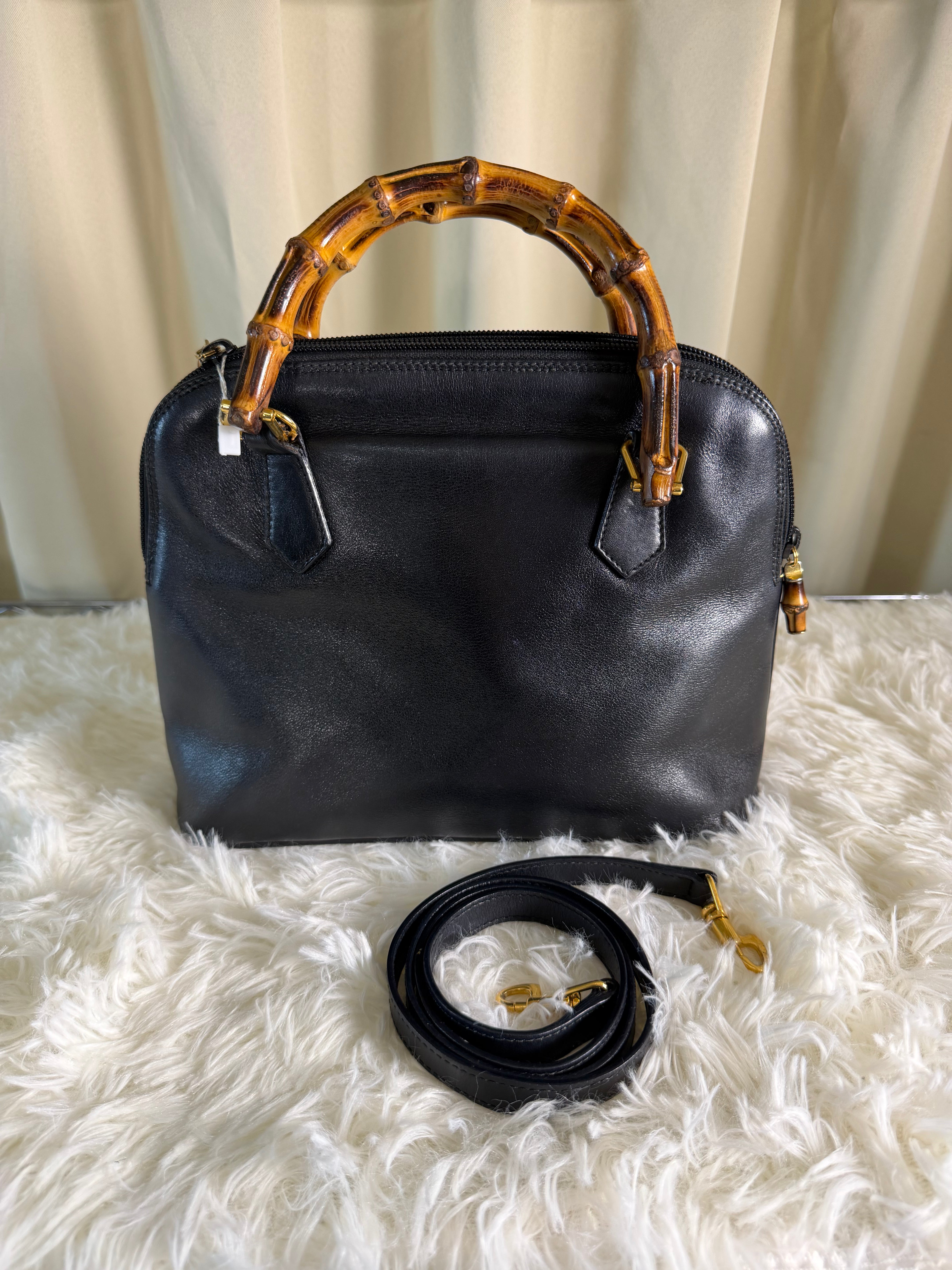 Borsa Vintage Gucci con Manico in Bambù