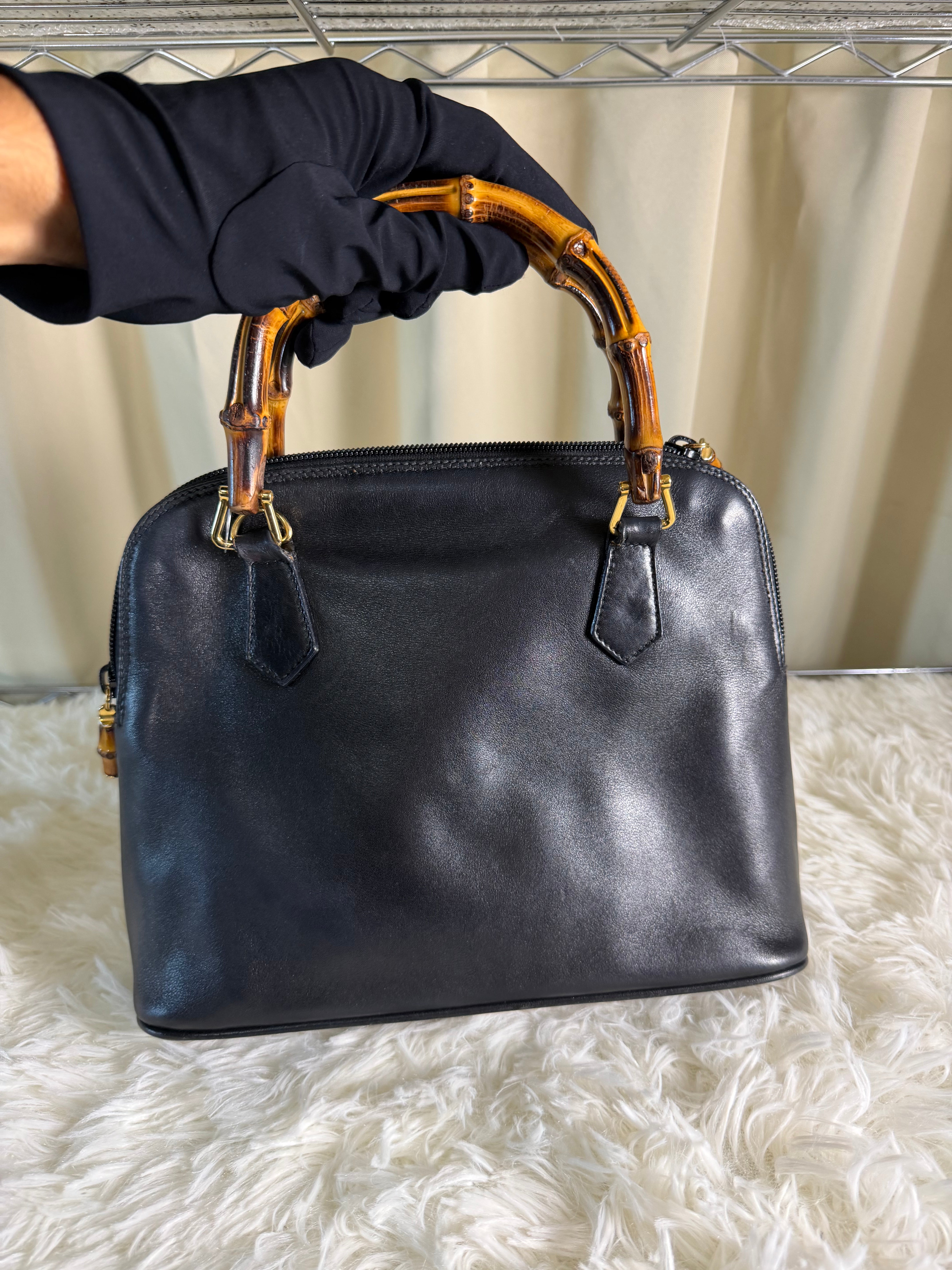 Borsa Vintage Gucci con Manico in Bambù