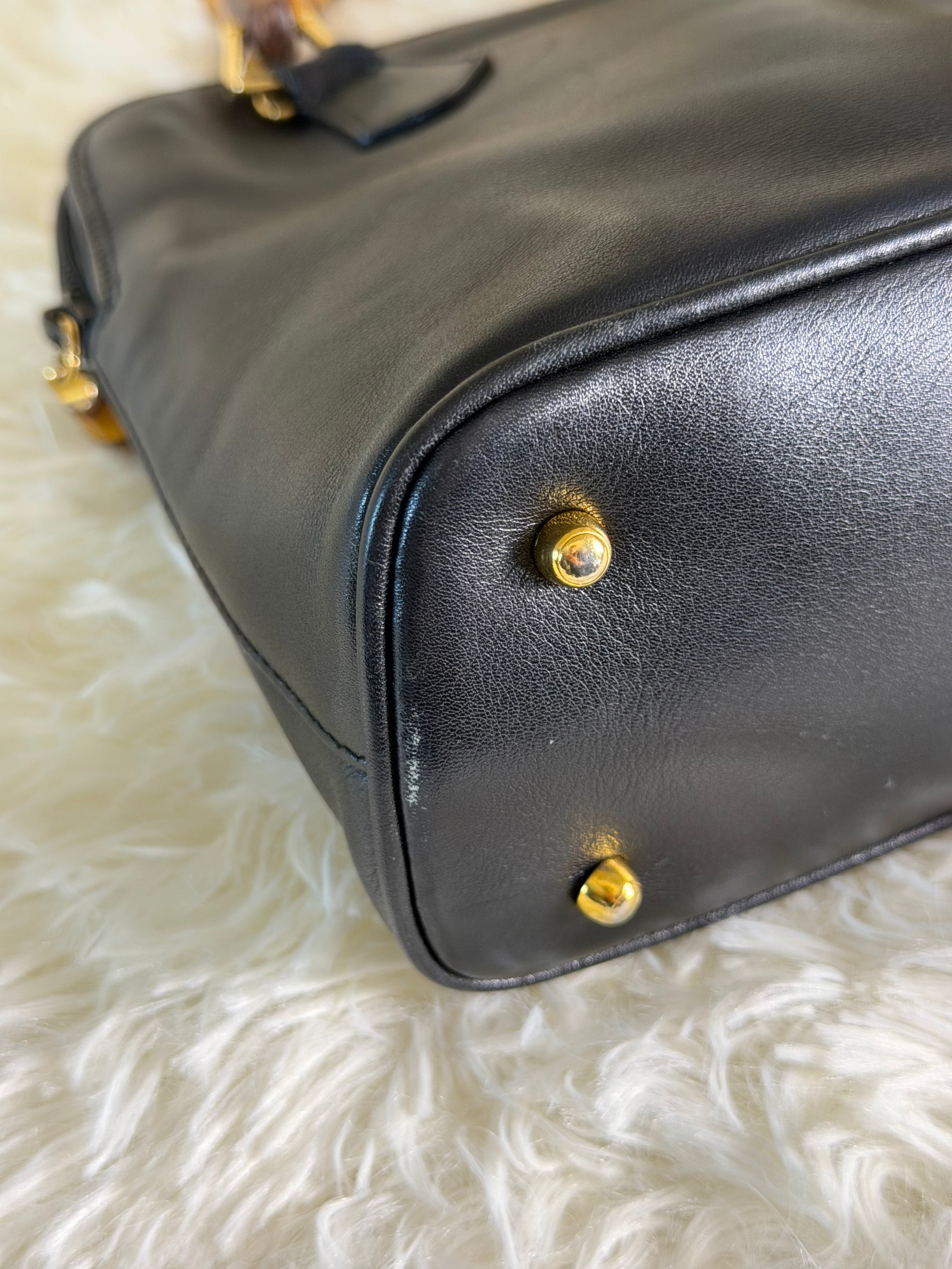 Borsa Vintage Gucci con Manico in Bambù