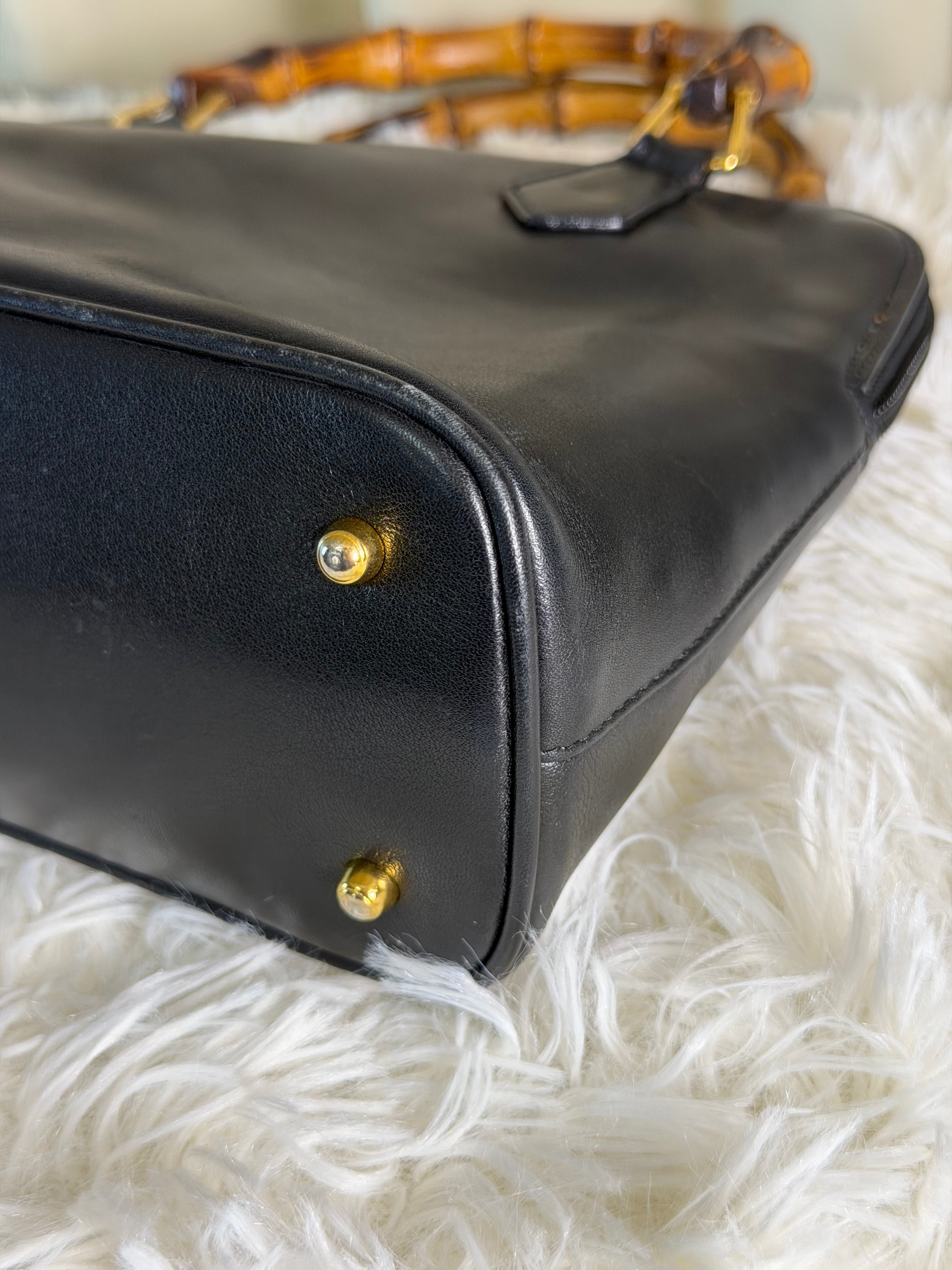 Borsa Vintage Gucci con Manico in Bambù