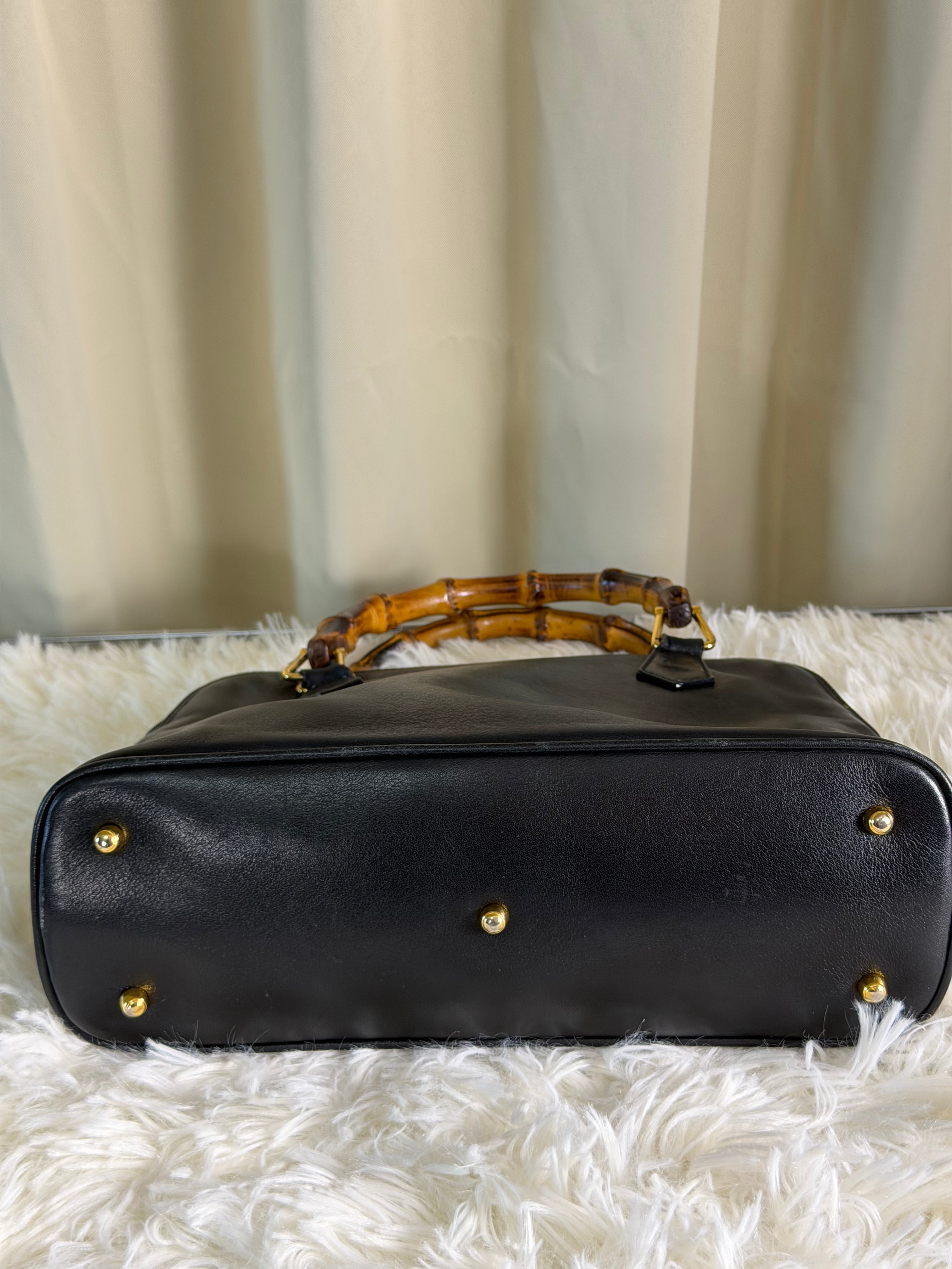 Borsa Vintage Gucci con Manico in Bambù